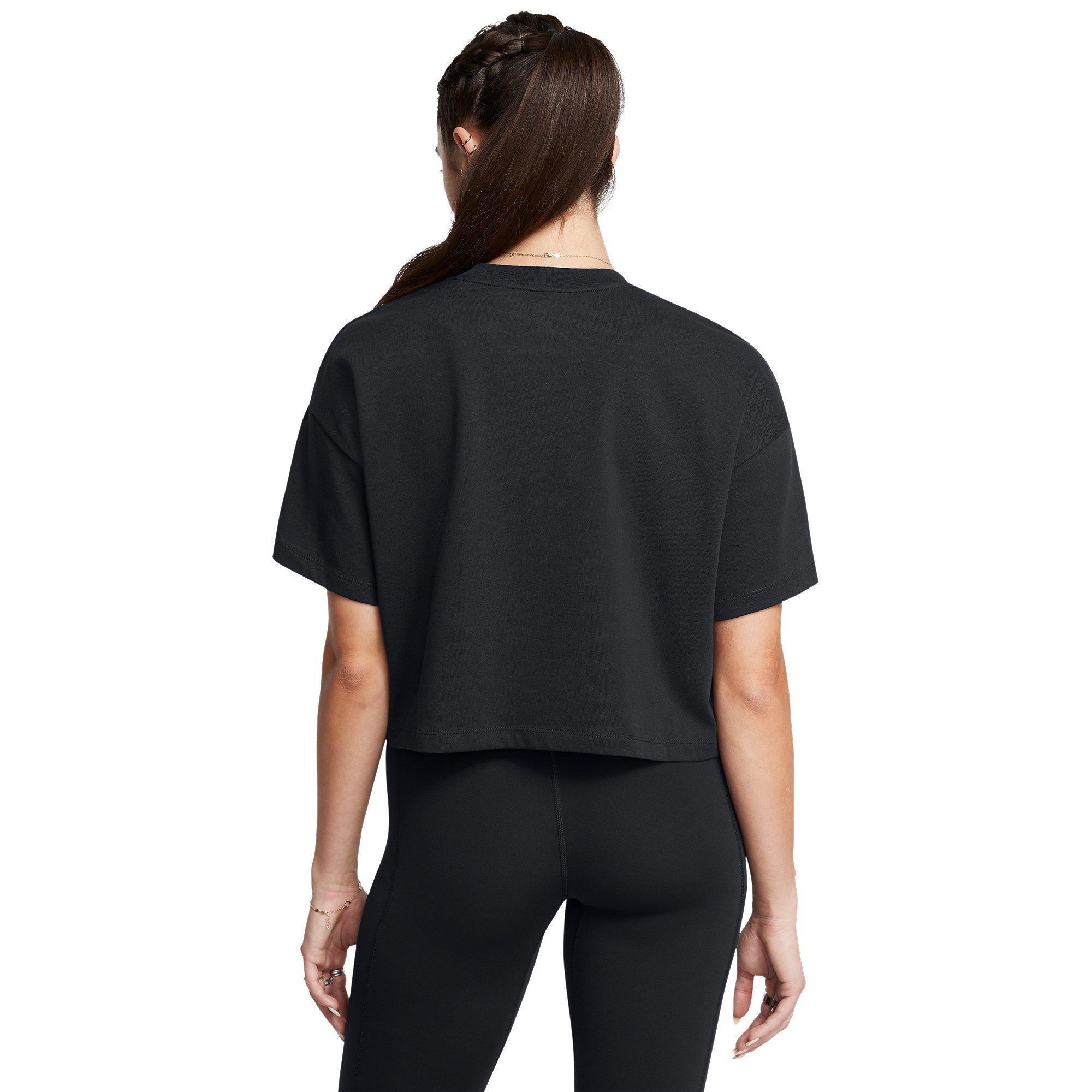 Blk/Gold Yellow - Under Armour - Varsity Mix Heavyweight Short-Sleeve Crop Top - 3