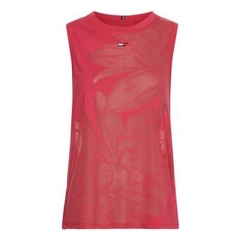 Tommy Sport RELAXED FLOWER BURNOUT TANK TOP