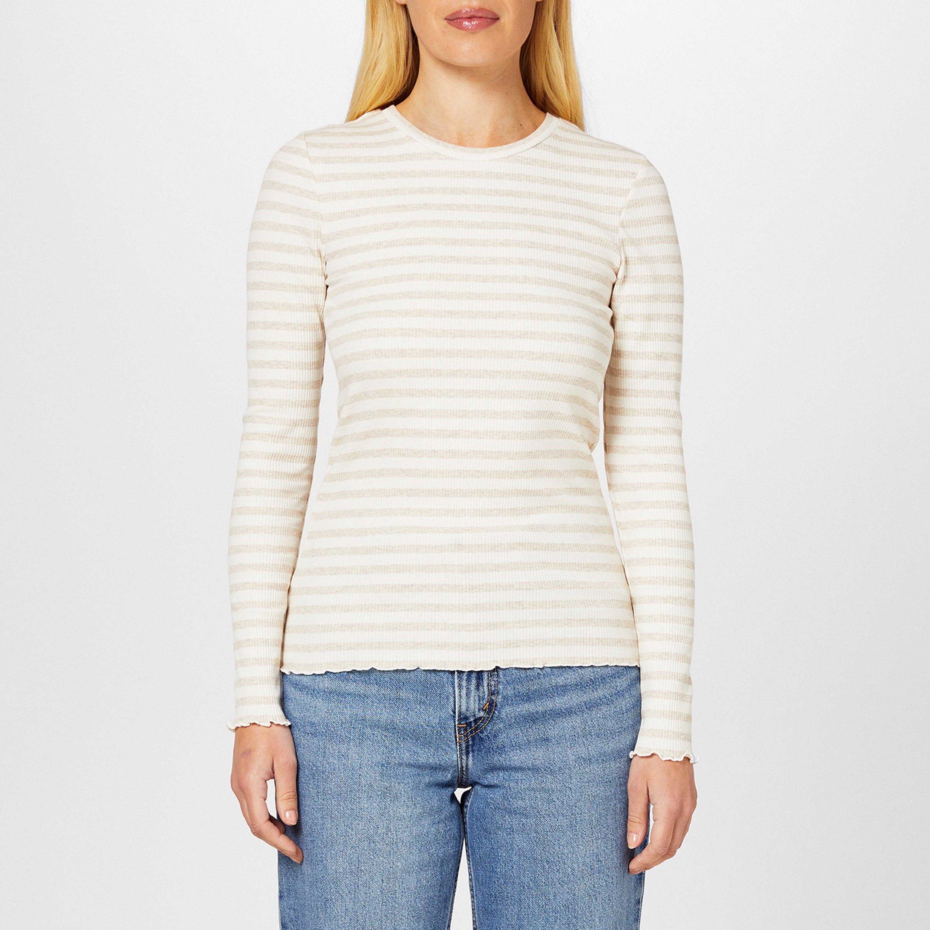 Havermout Streep - Selected Femme - Anna Long Sleeve T-shirt - 1
