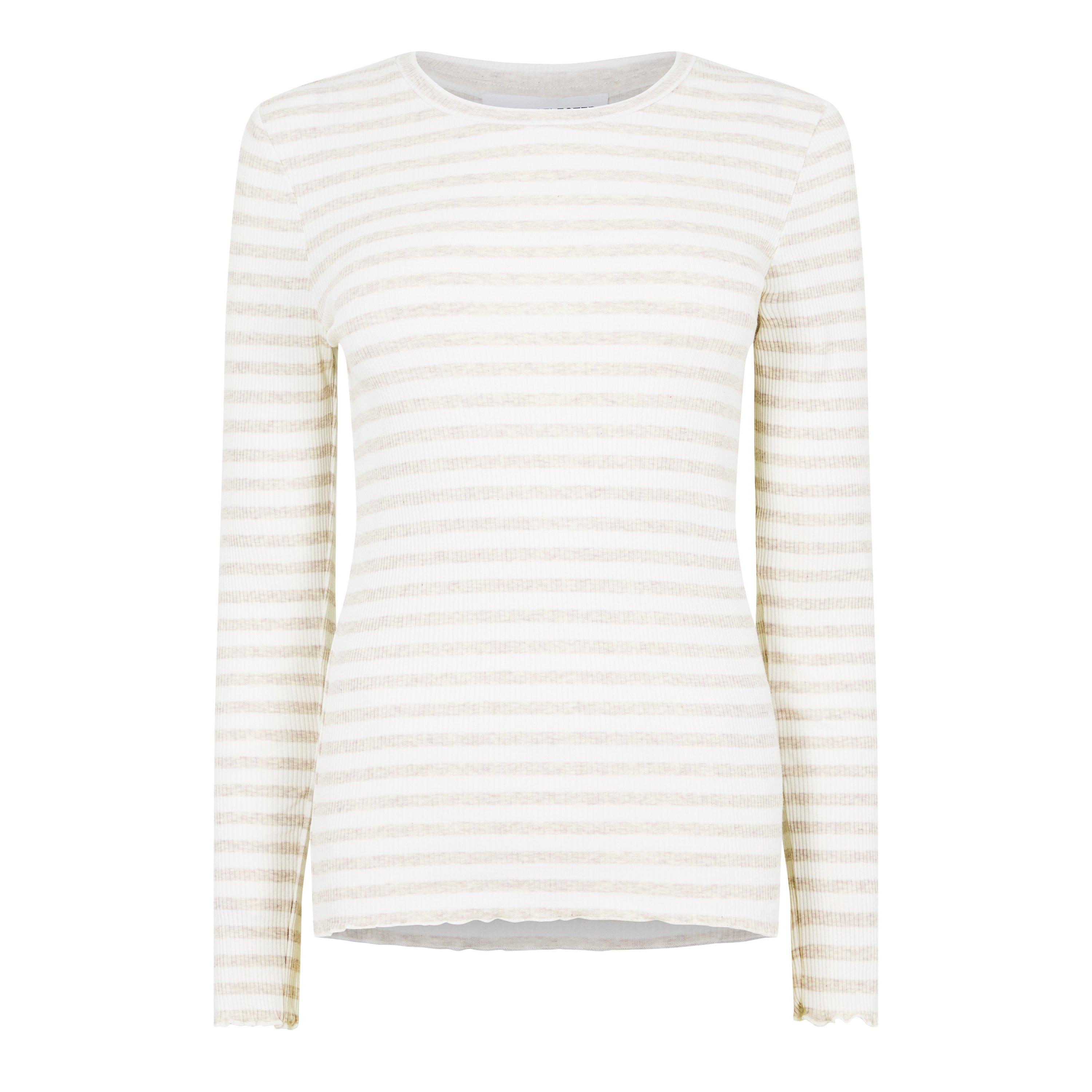 Oatmeal Stripe - Selected Femme - Anna Long Sleeve T-shirt - 6