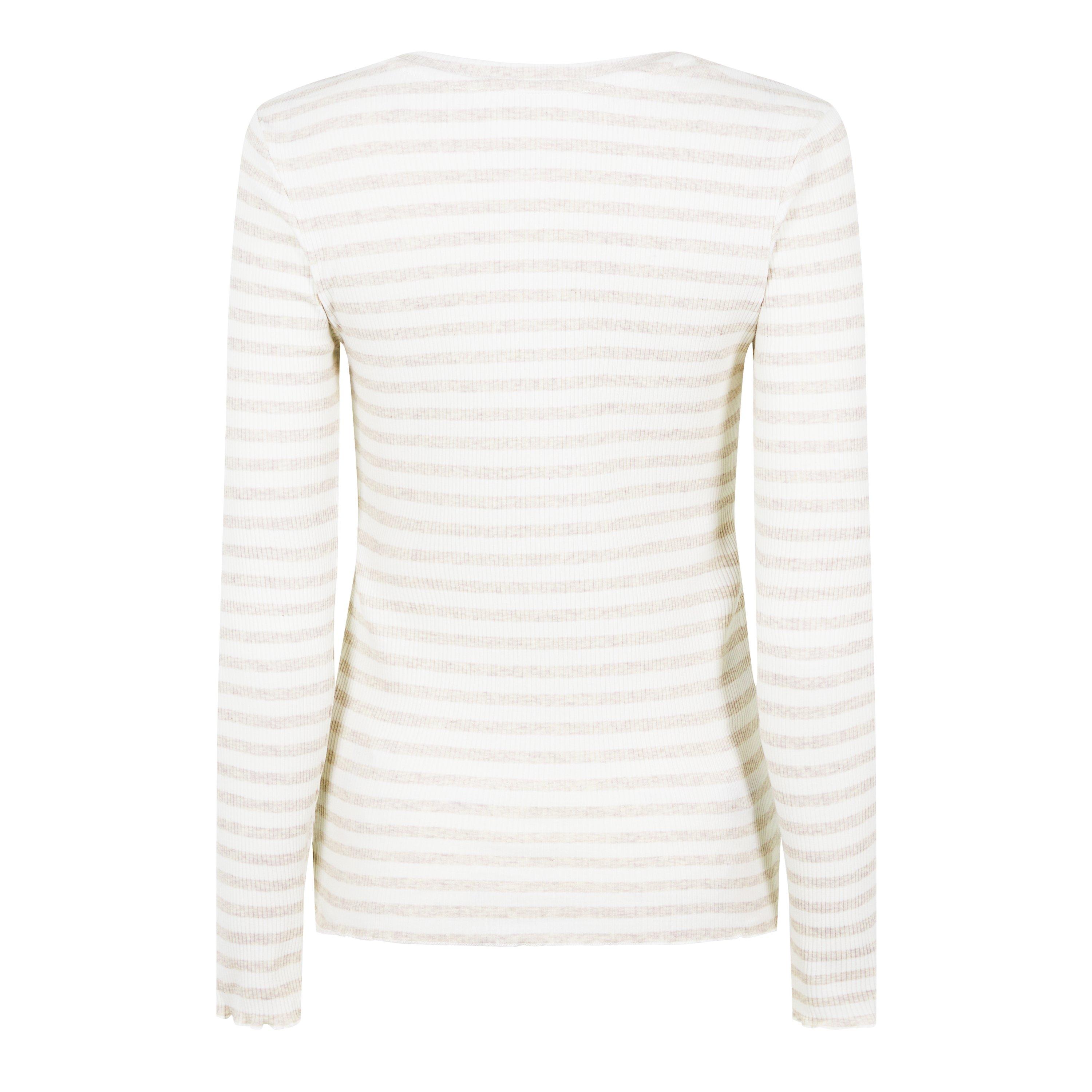 Oatmeal Stripe - Selected Femme - Anna Long Sleeve T-shirt - 7