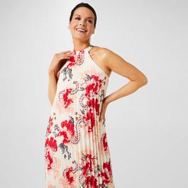 Biba Biba Pleated Halterneck Dress