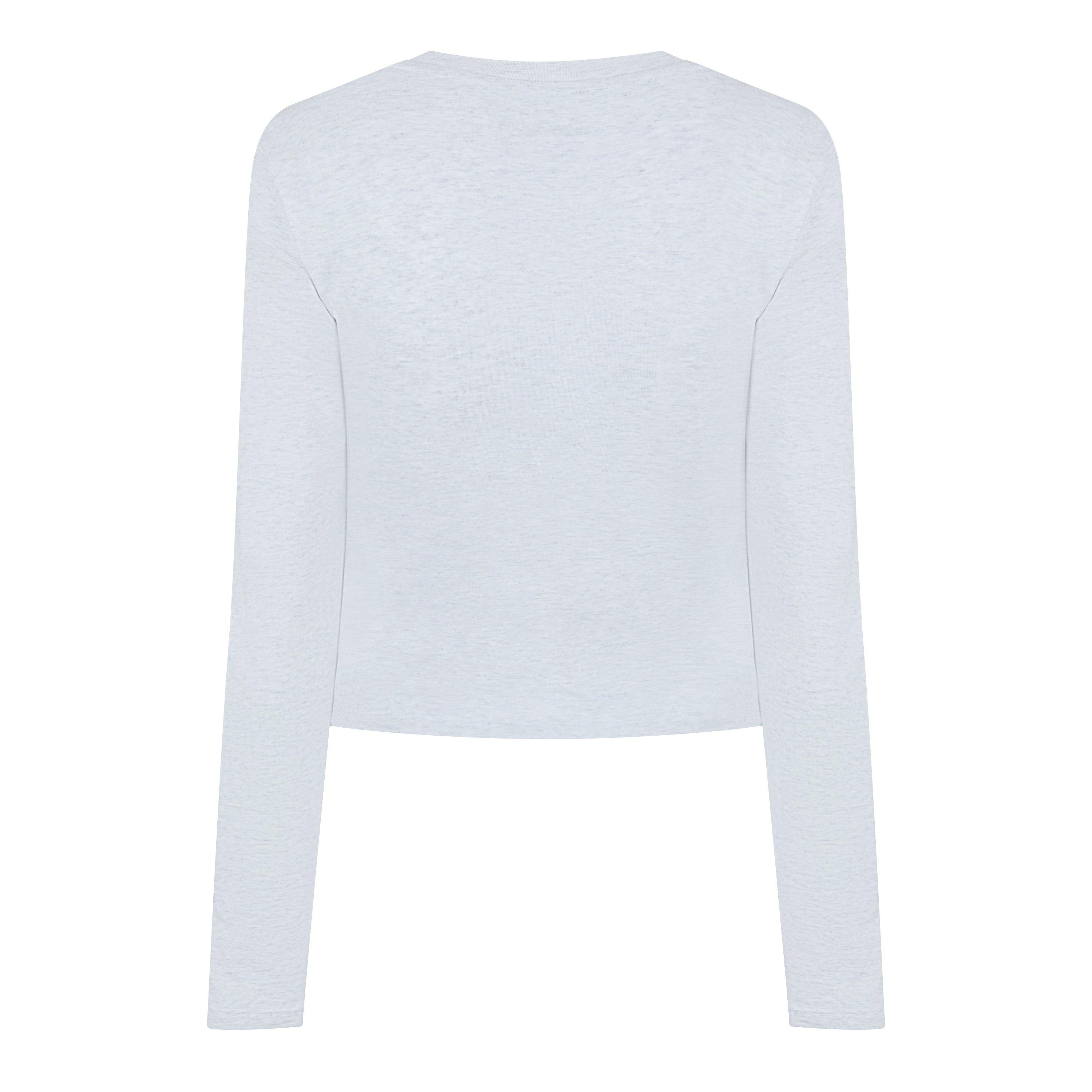 Heather/Silver - DKNY - Women's Long-Sleeve Logo T-Shirt - 2