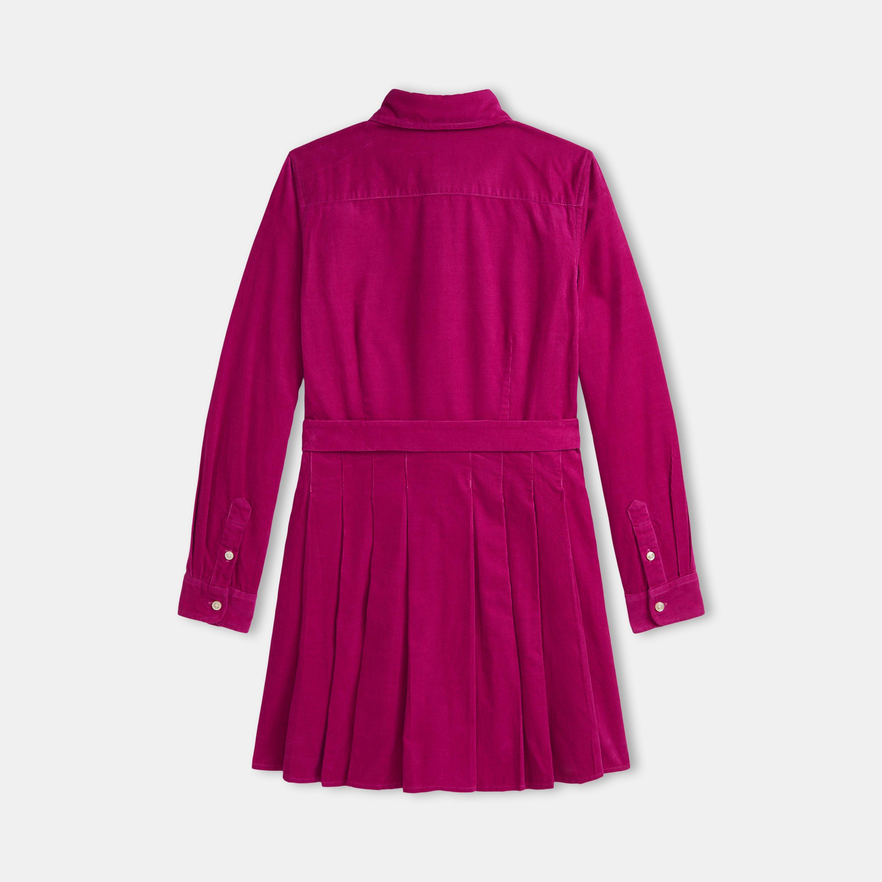 Preppy Pink - Polo Ralph Lauren - Pleated Corduroy Shirtdress Juniors - 2