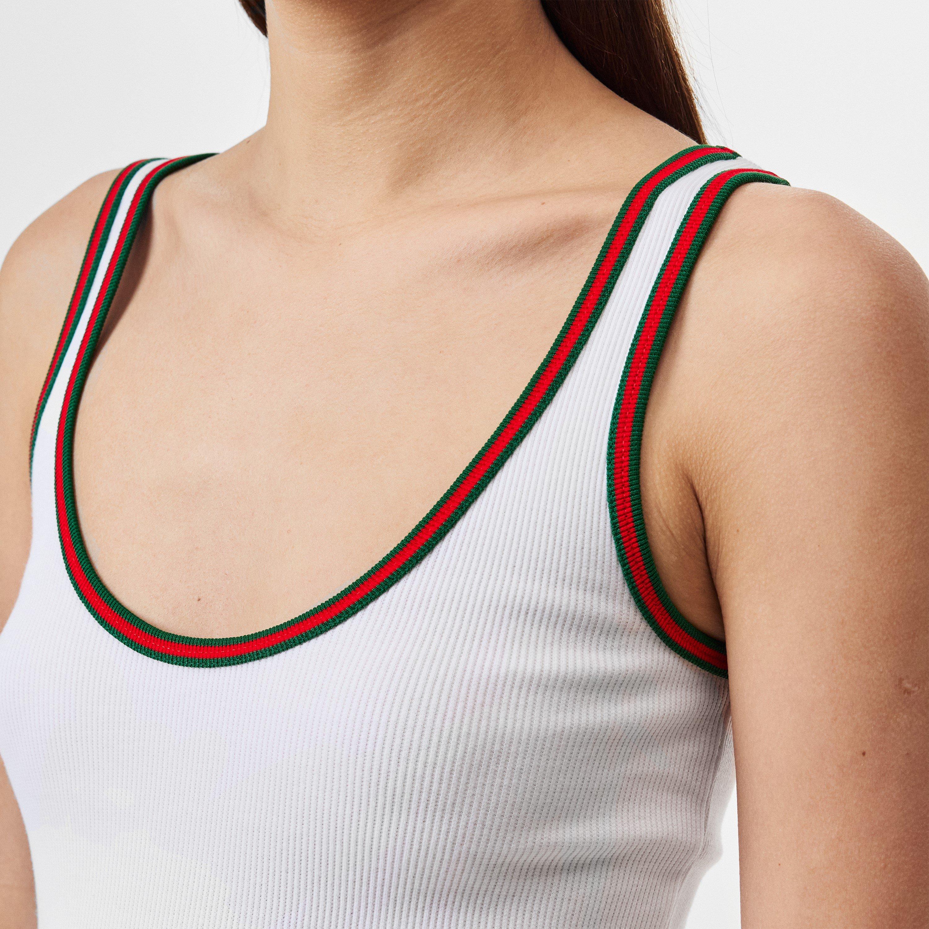 White/Mix - Gucci - Web Detailing Cotton Rib Tank Top - 5