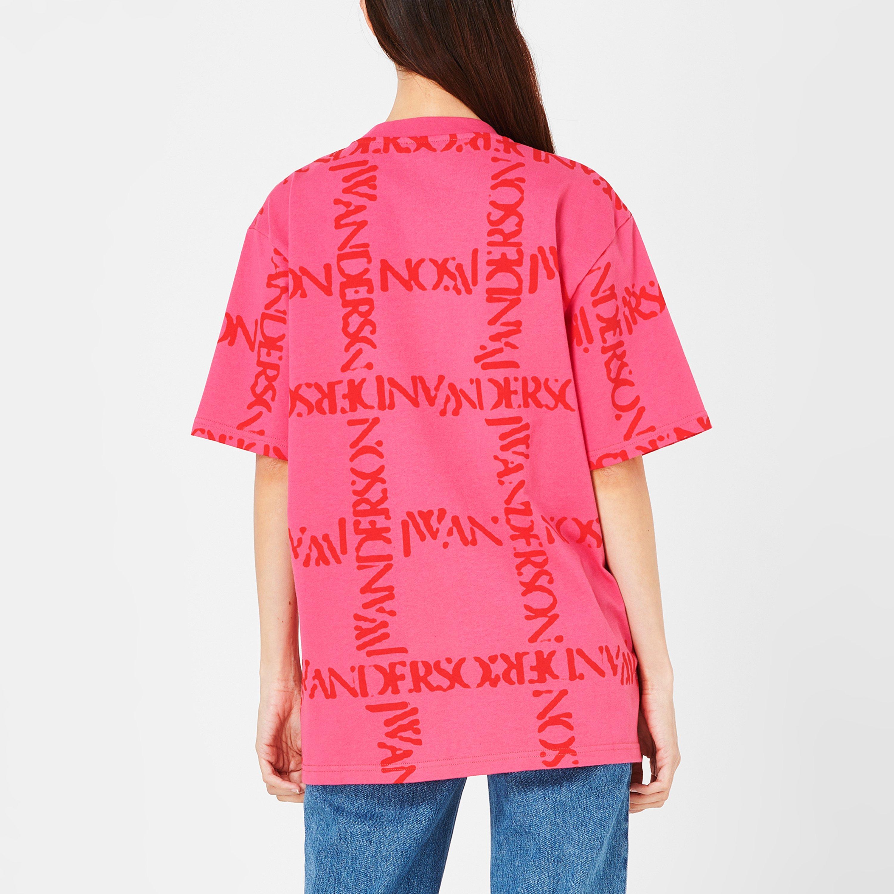 Pink - JW Anderson - Logo Grid T-Shirt - 2