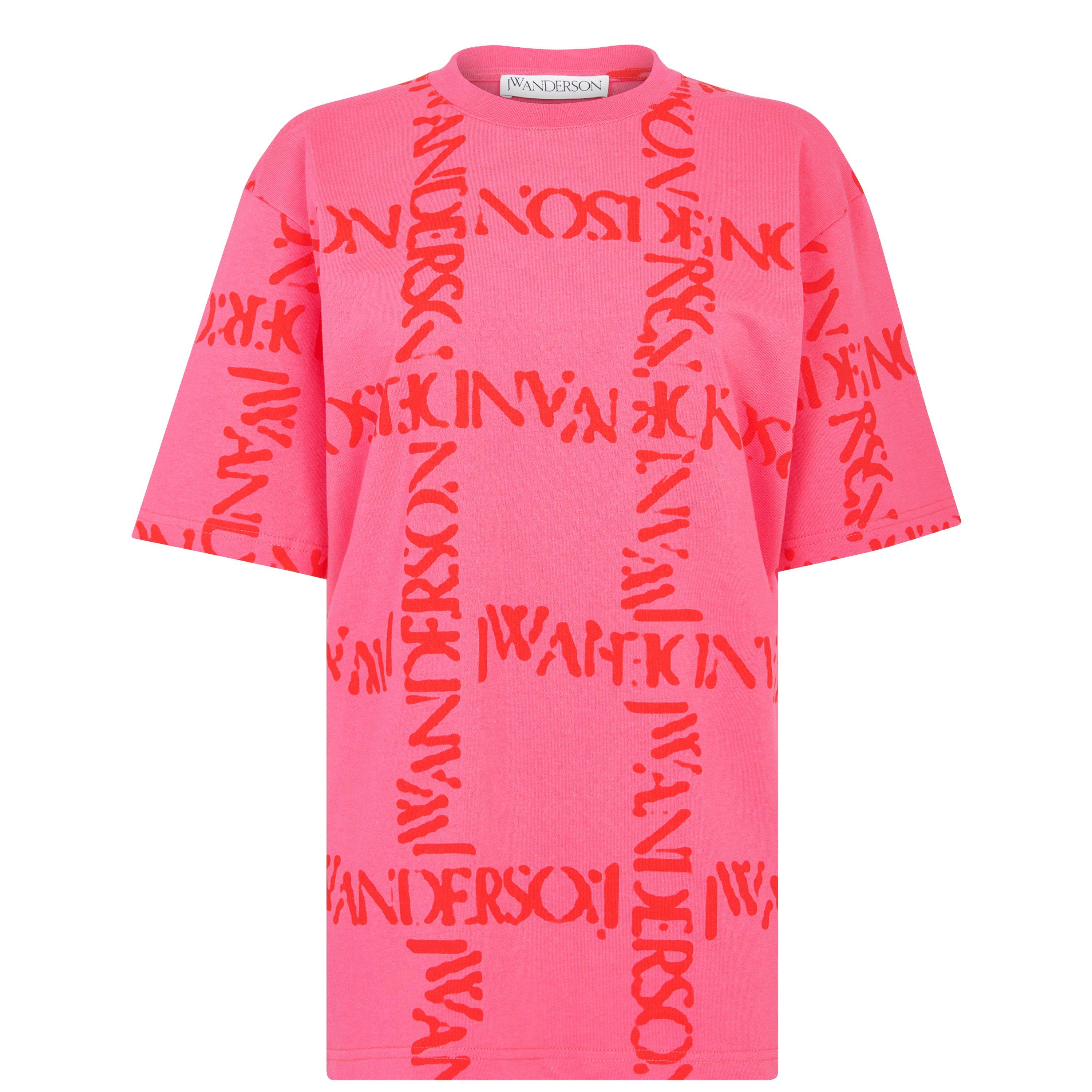 Pink - JW Anderson - Logo Grid T-Shirt - 5