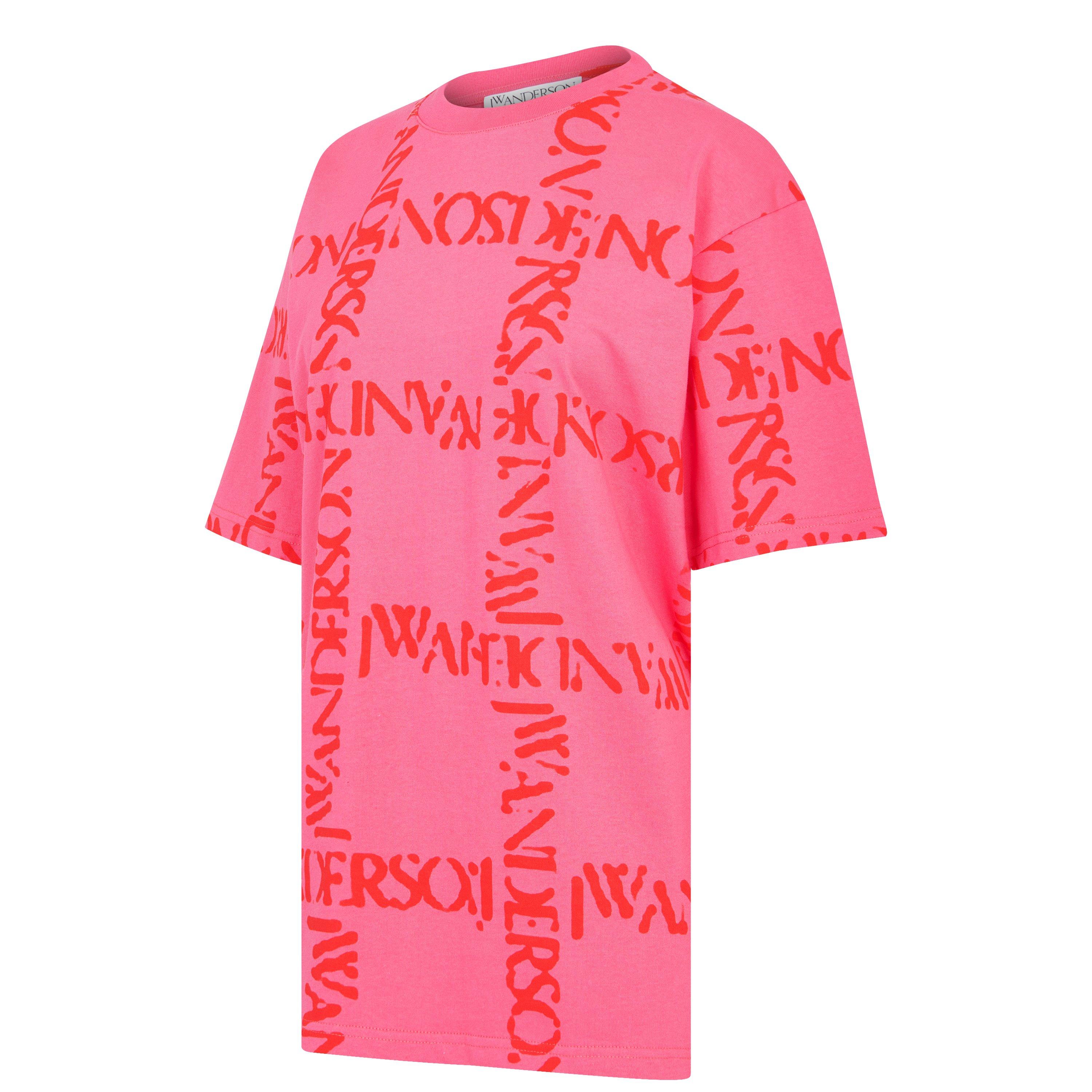 Pink - JW Anderson - Logo Grid T-Shirt - 7