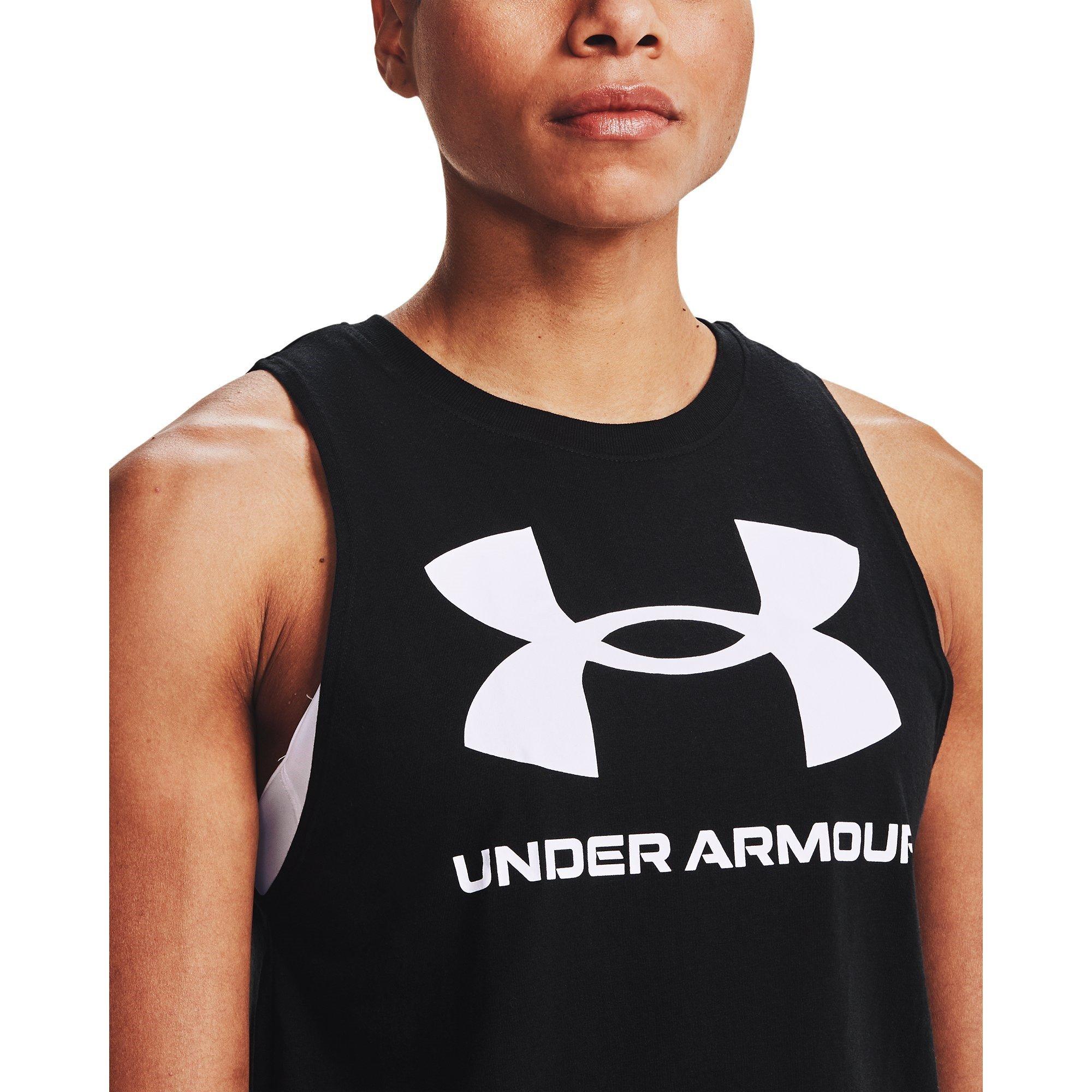 Black/White - Under Armour - Sportstyle Graphic Womens Tank Top - 5