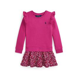 Polo Ralph Lauren Fuchsia Ruffle Sweatshirt Dress Juniors