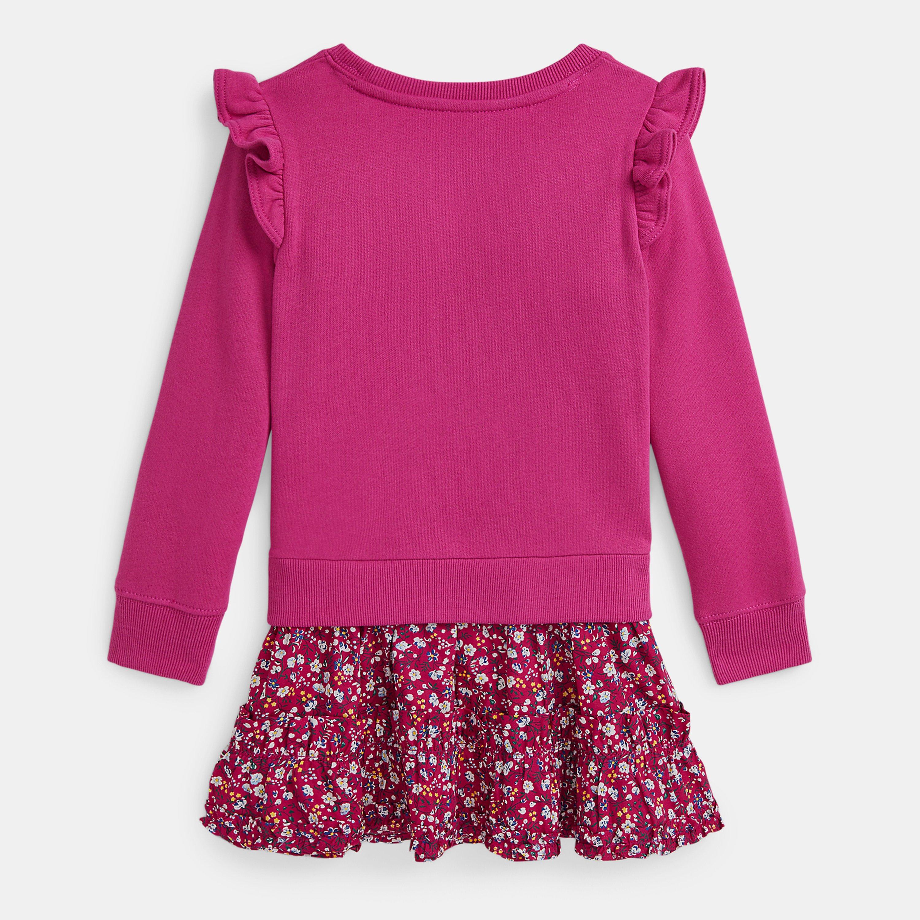 College Pink - Polo Ralph Lauren - Fuchsia Ruffle Sweatshirt Dress Juniors - 2