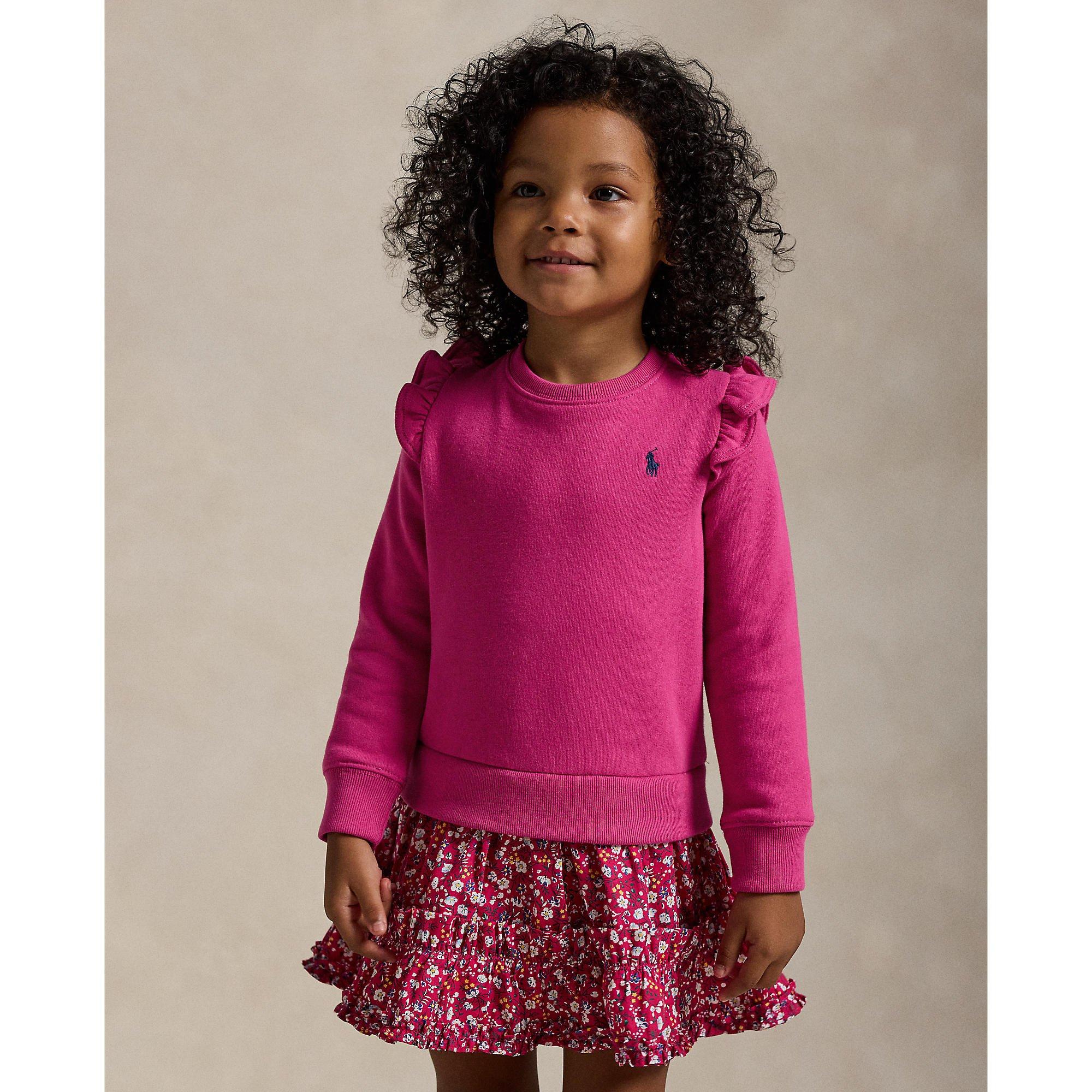 College Pink - Polo Ralph Lauren - Fuchsia Ruffle Sweatshirt Dress Juniors - 3