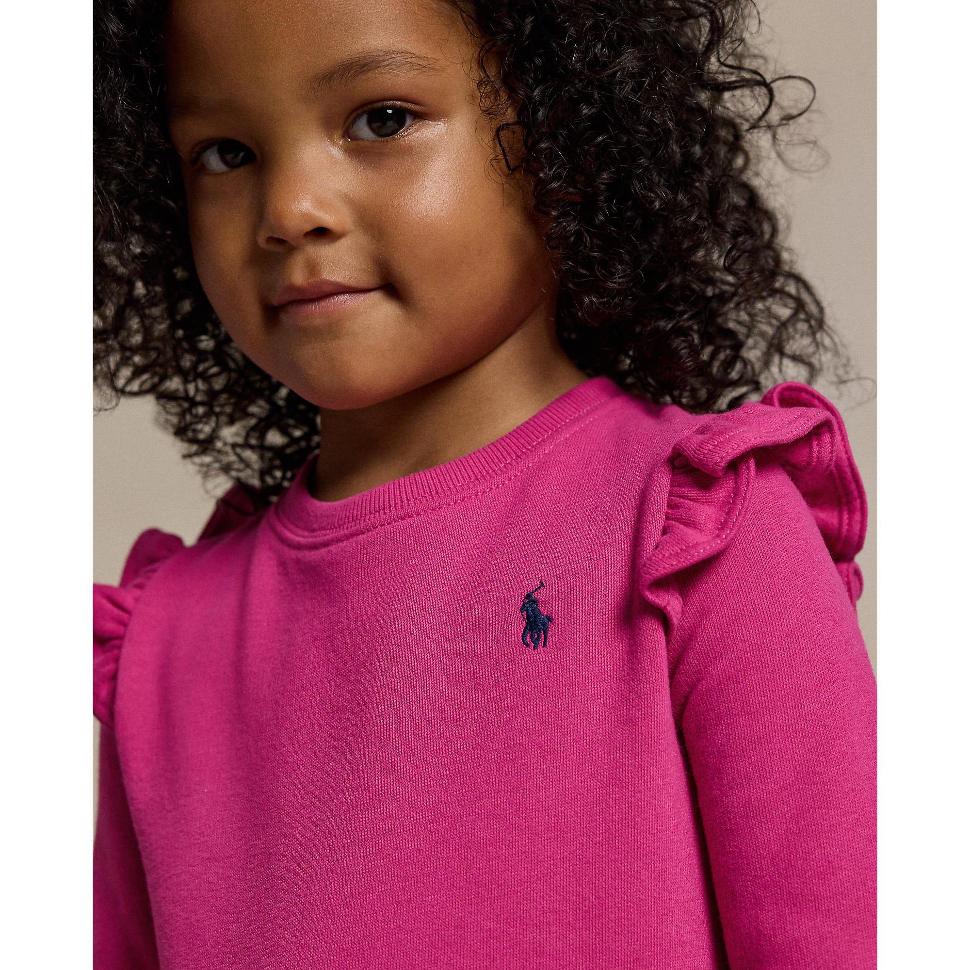College Pink - Polo Ralph Lauren - Fuchsia Ruffle Sweatshirt Dress Juniors - 4