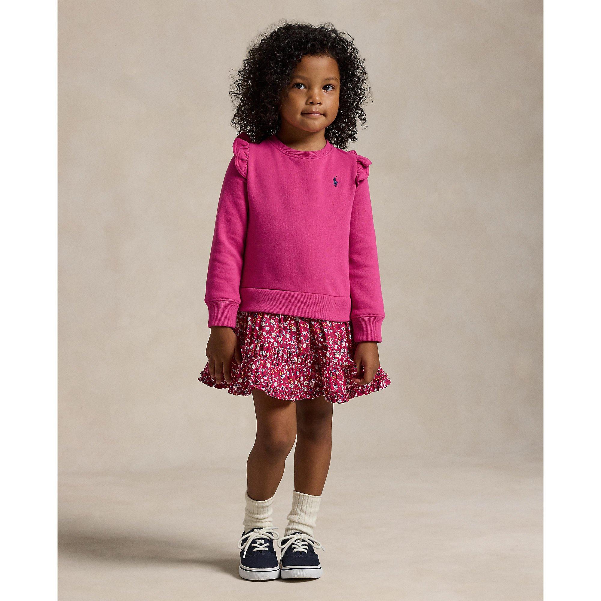 College Pink - Polo Ralph Lauren - Fuchsia Ruffle Sweatshirt Dress Juniors - 5