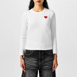 Comme des Garcons PLAY Peeping Heart Long Sleeve T Shirt