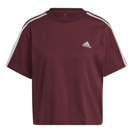 adidas Essentials 3-Stripes Single Jersey Crop Top Womens