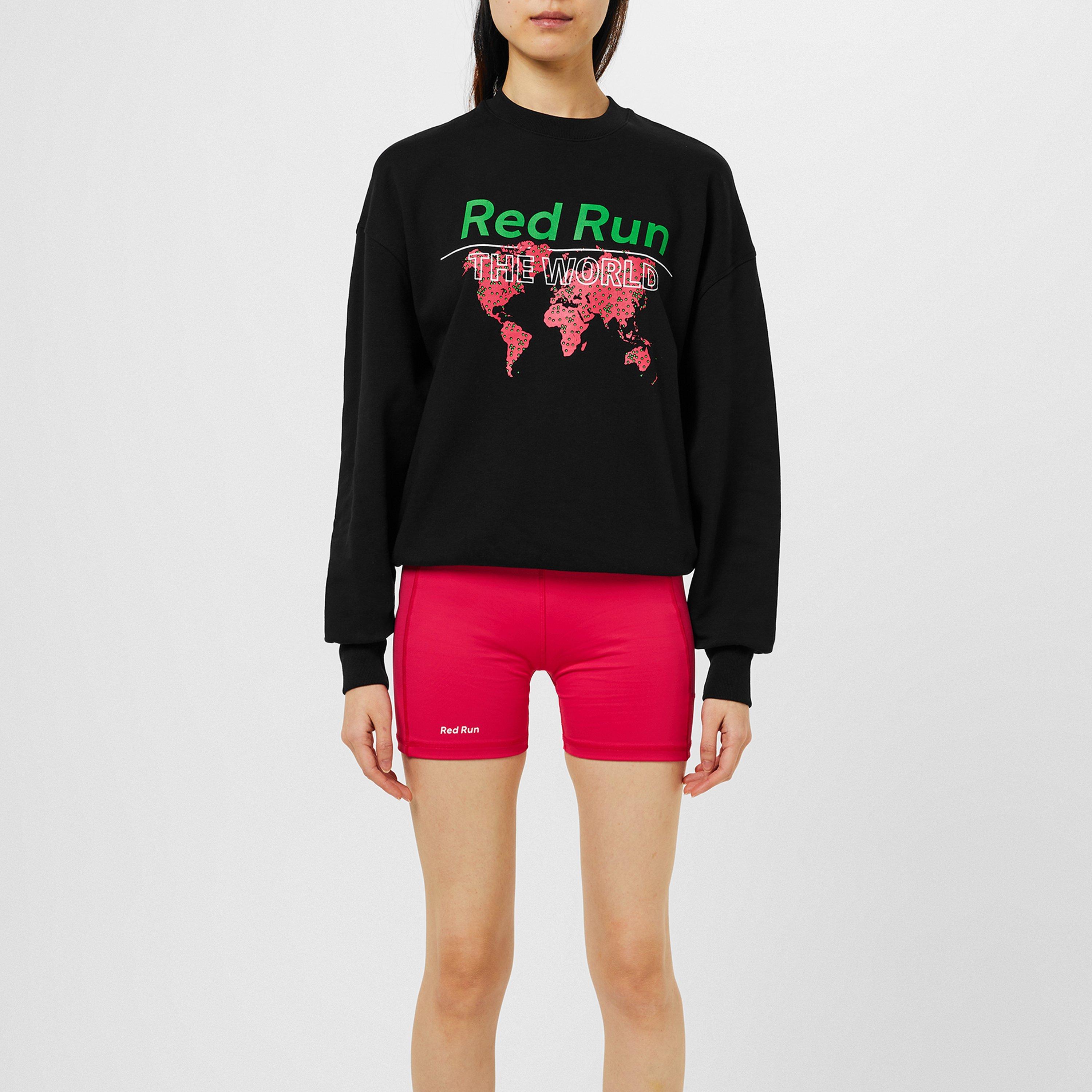 Black/Multi - Red Run - Women's Graphic Logo Relaxed Fit Crew Sweatshirt - 1