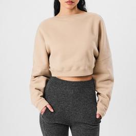 Saint Laurent Cropped Fleece Sweatshirt