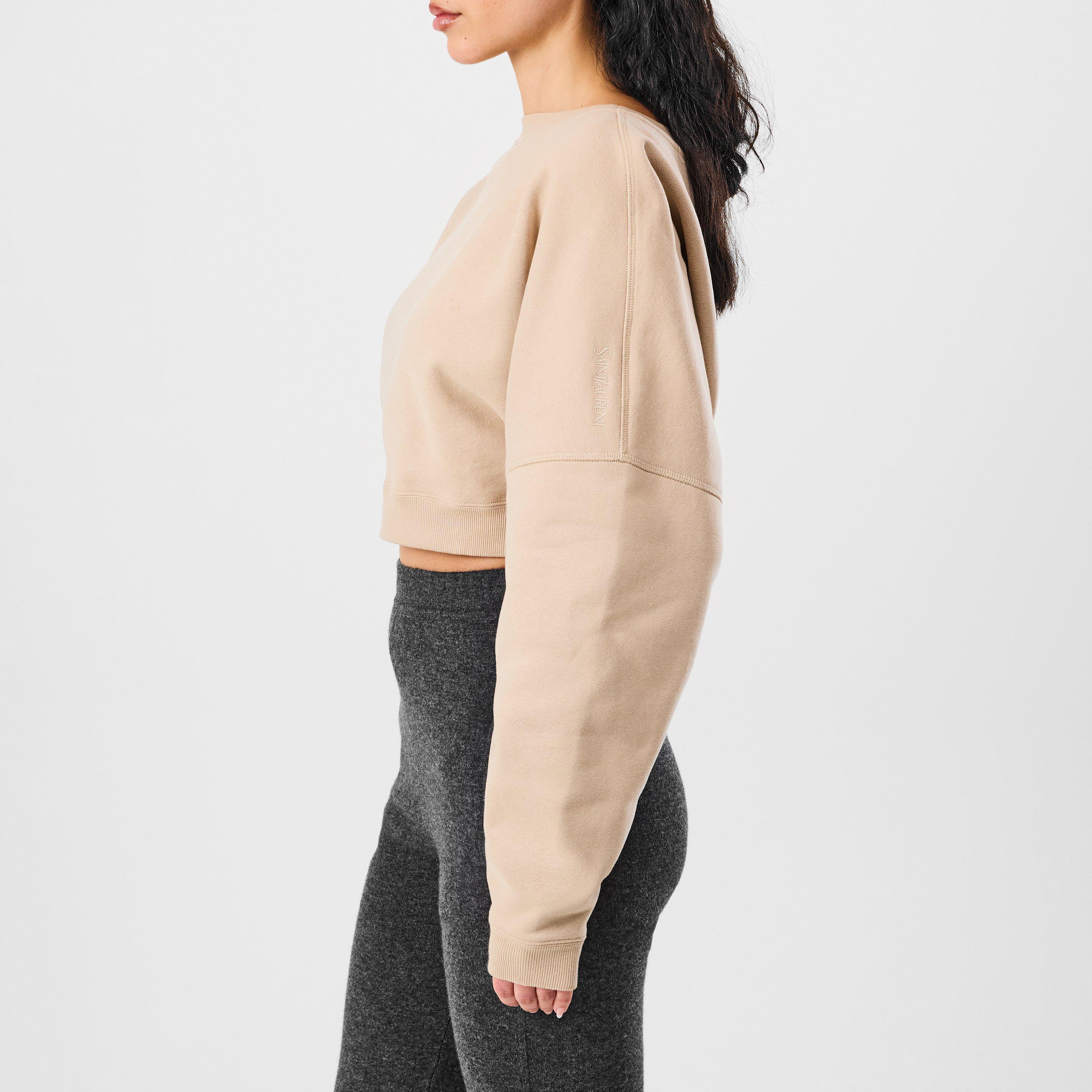 Poudre - Saint Laurent - Cropped Fleece Sweatshirt - 2