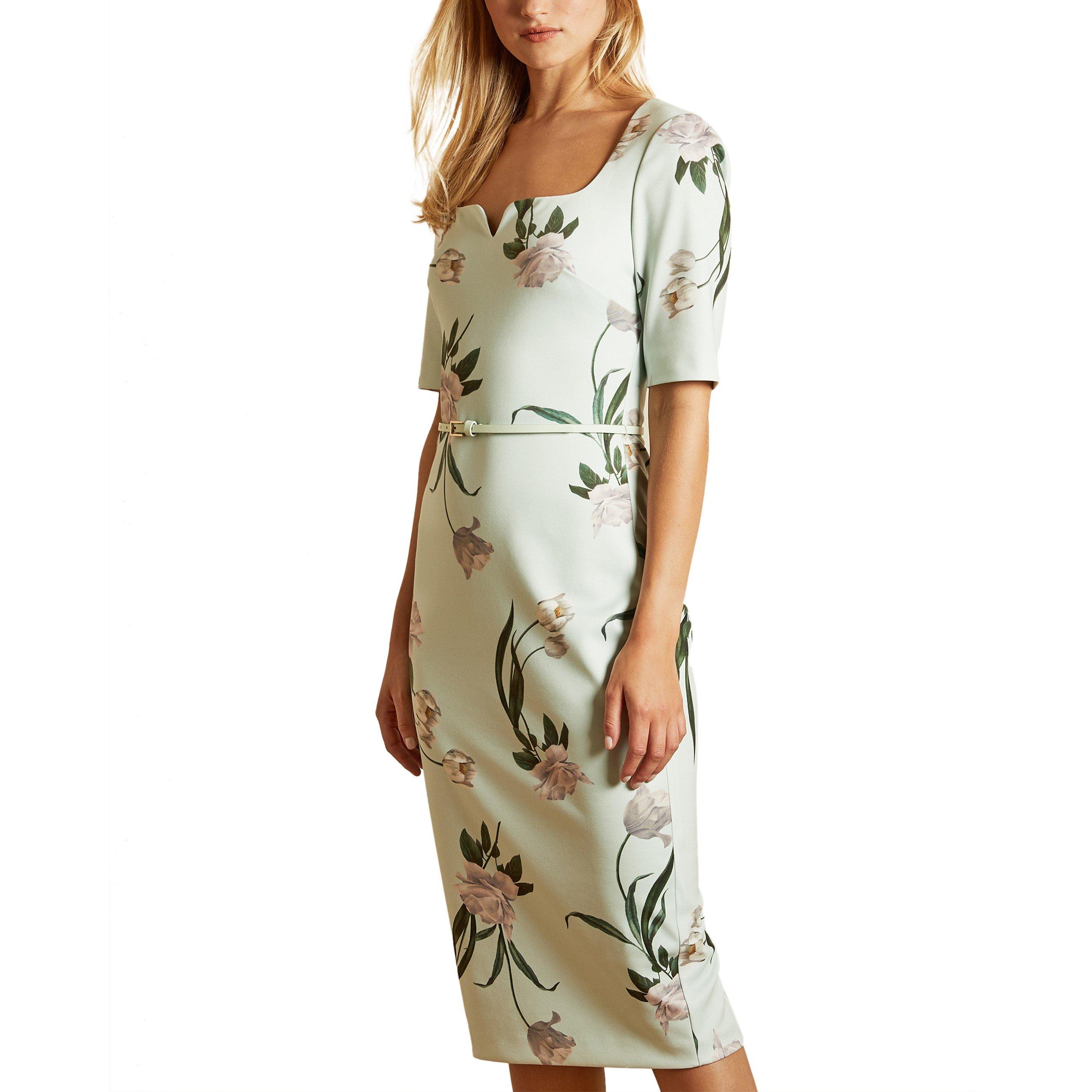 Mint - Ted Baker - Ted Baker Magieyy Elderflower Notch Detail Bodycon Dress - 2