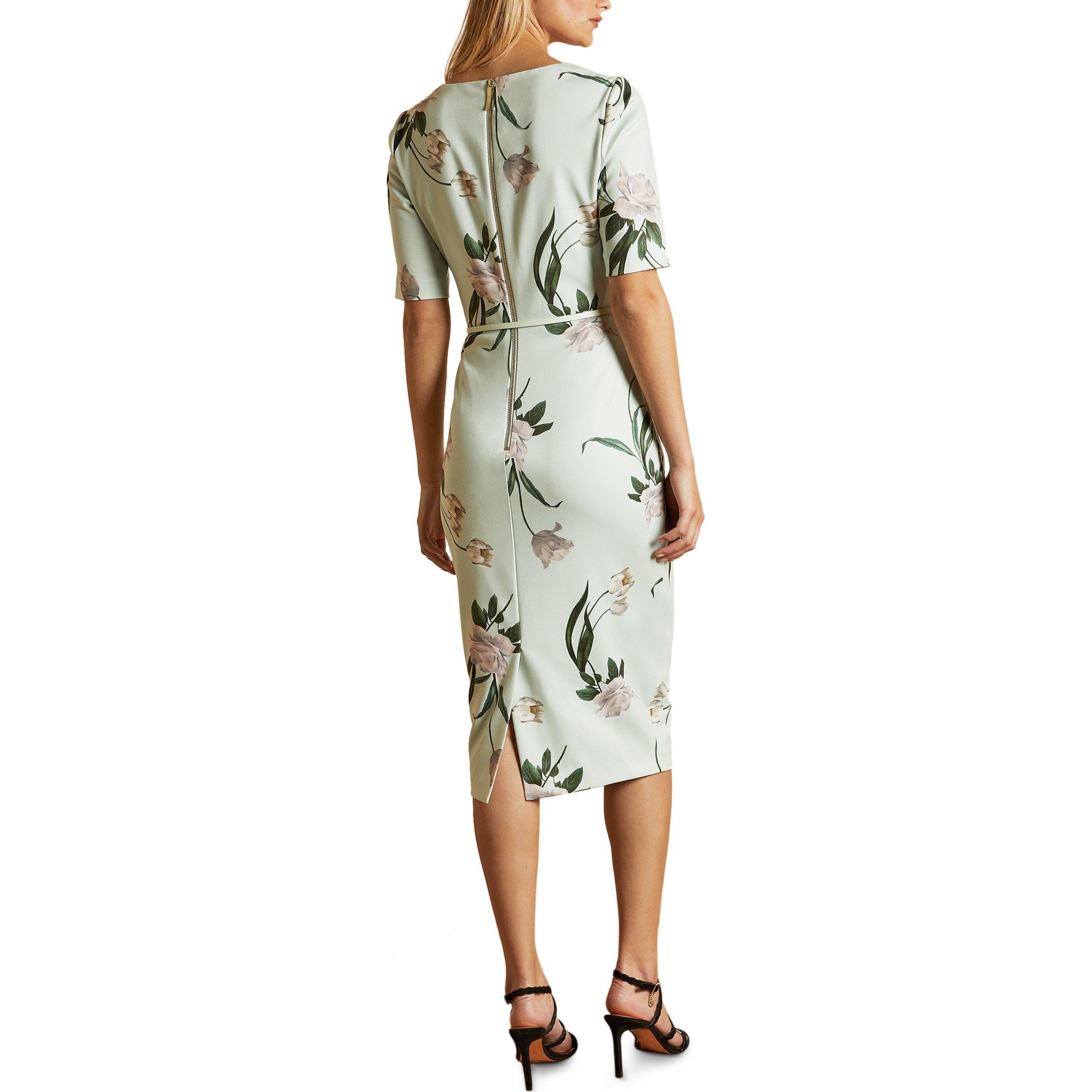 Mint - Ted Baker - Ted Baker Magieyy Elderflower Notch Detail Bodycon Dress - 3