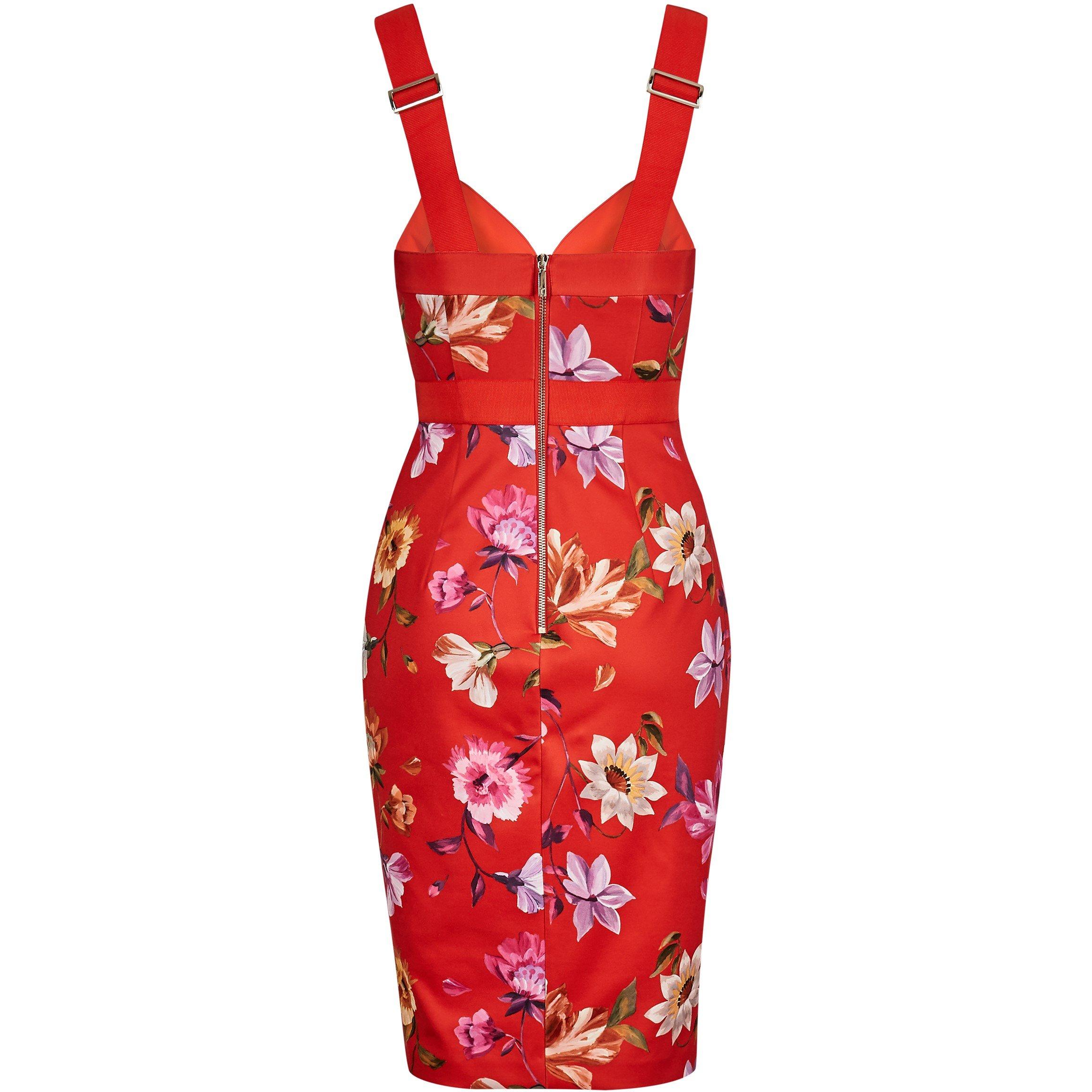 Rosso - Ted Baker - Women's Strap Detail Bodycon Dress - 6