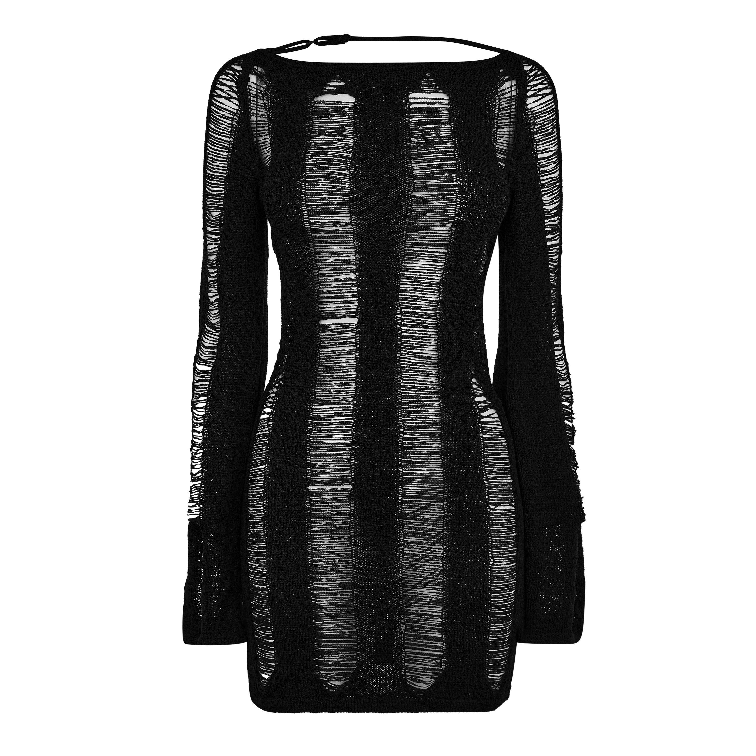 Black - Jaded London - Black Umbra Shredded Mini Dress - 7