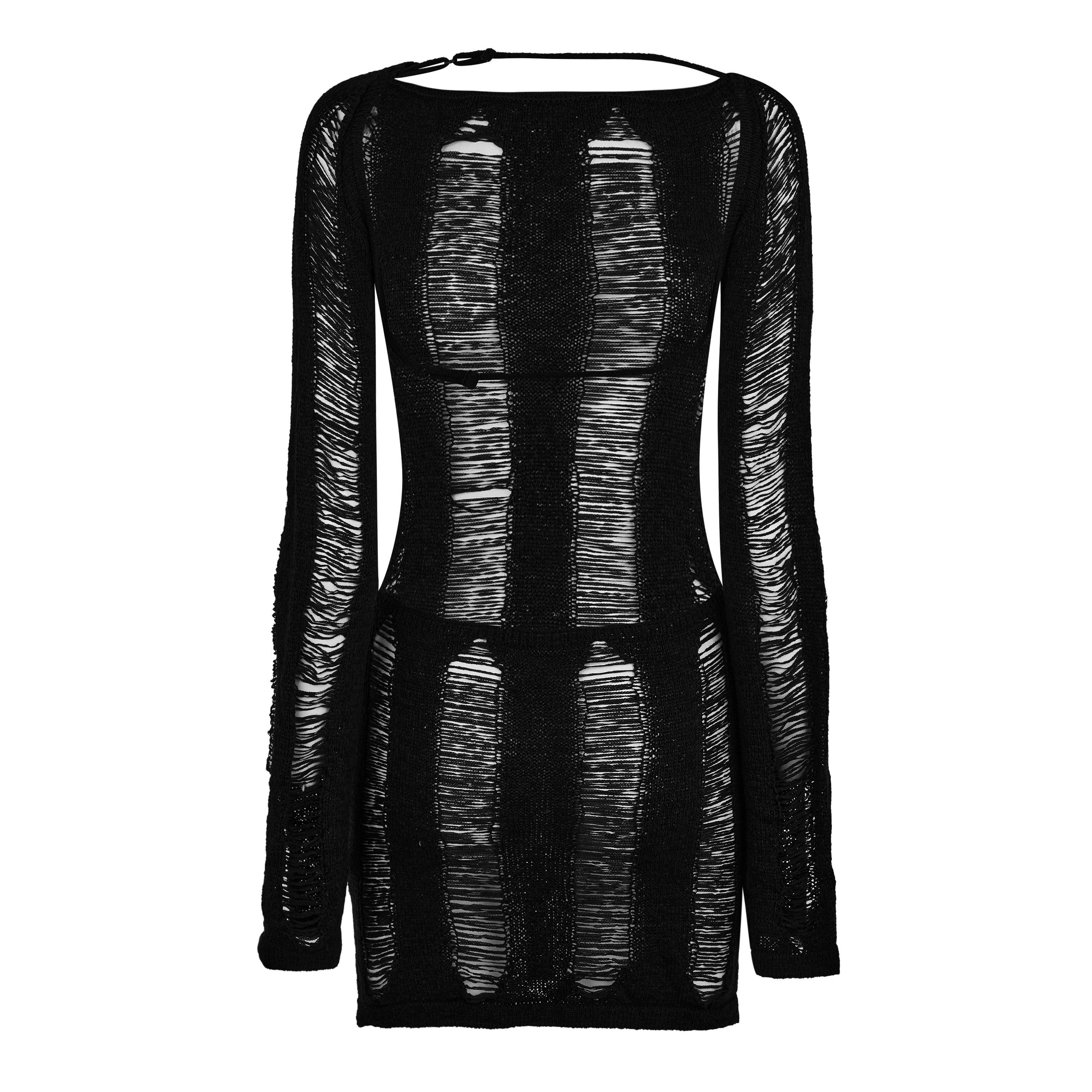 Black - Jaded London - Black Umbra Shredded Mini Dress - 8