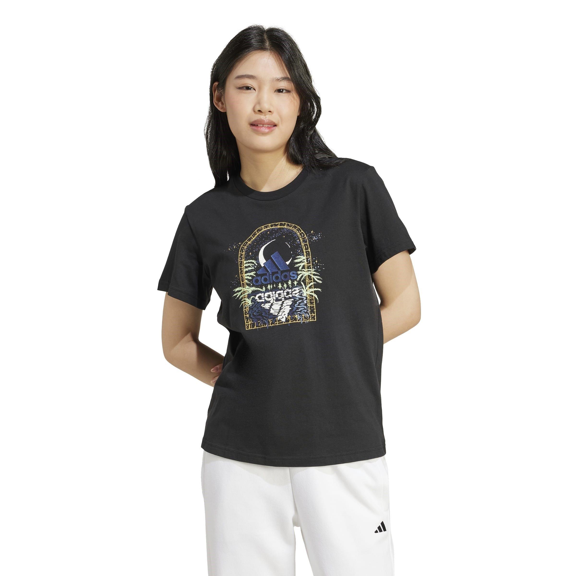 Black - adidas - Mystic Graphic T-Shirt Womens - 2