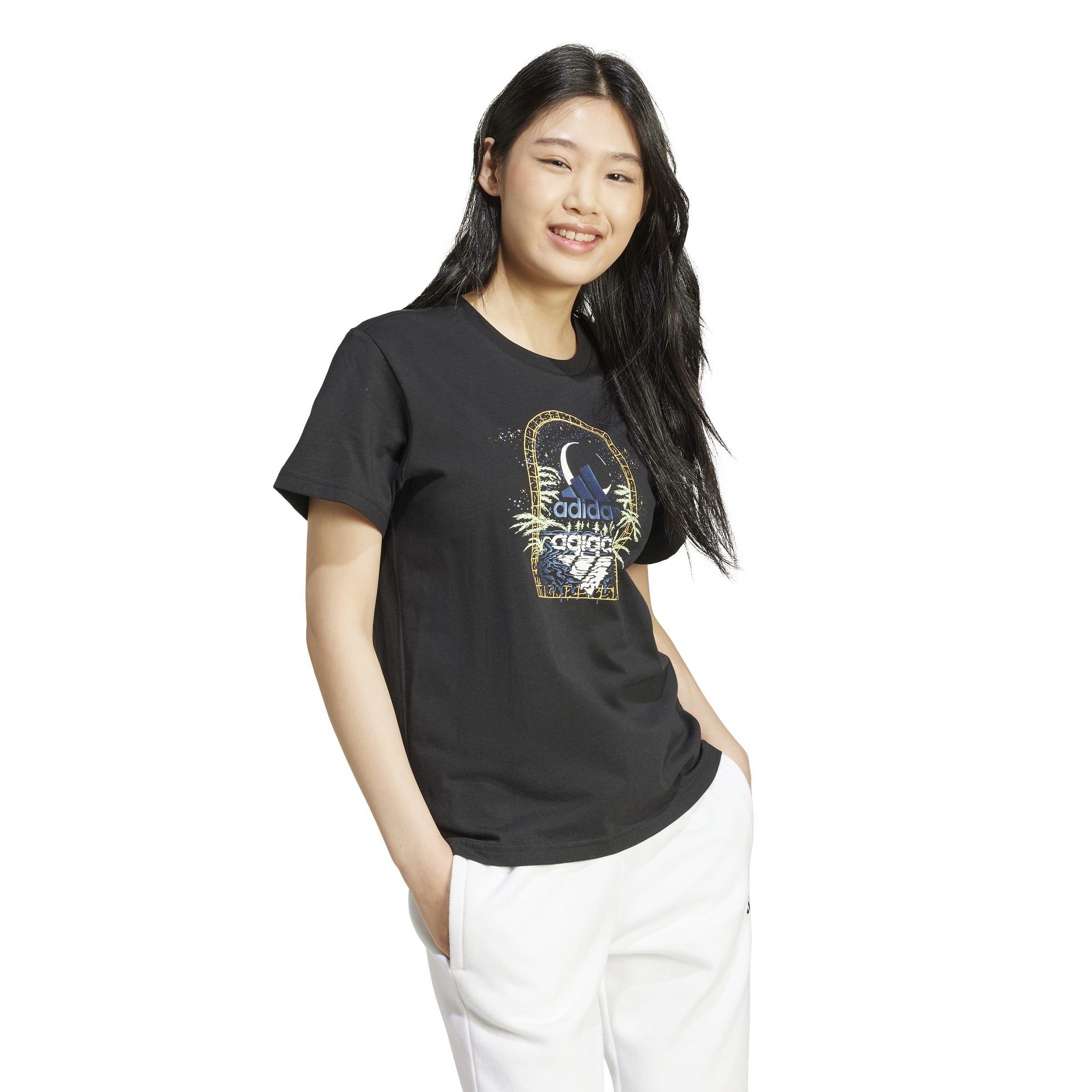 Black - adidas - Mystic Graphic T-Shirt Womens - 4
