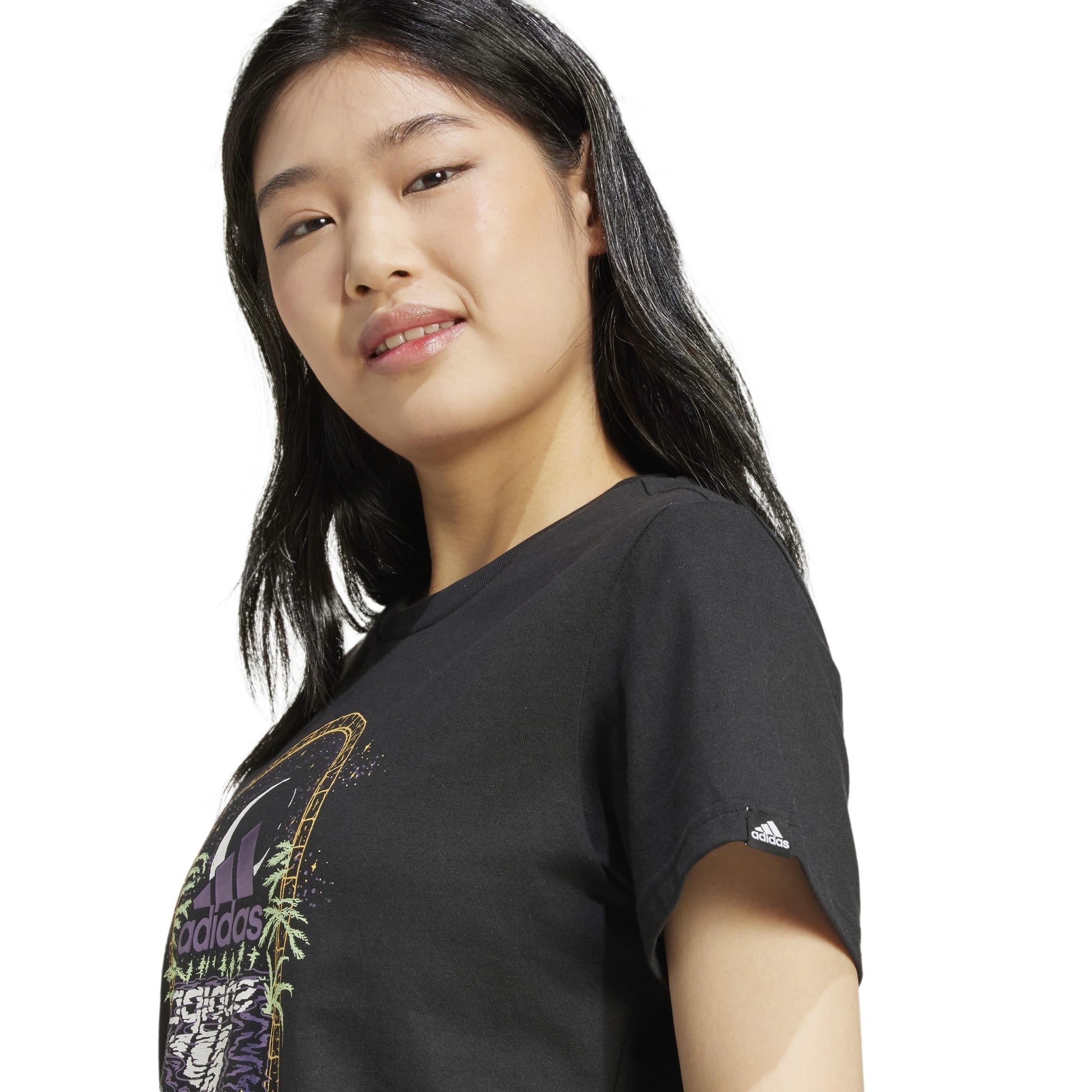 Black - adidas - Mystic Graphic T-Shirt Womens - 6