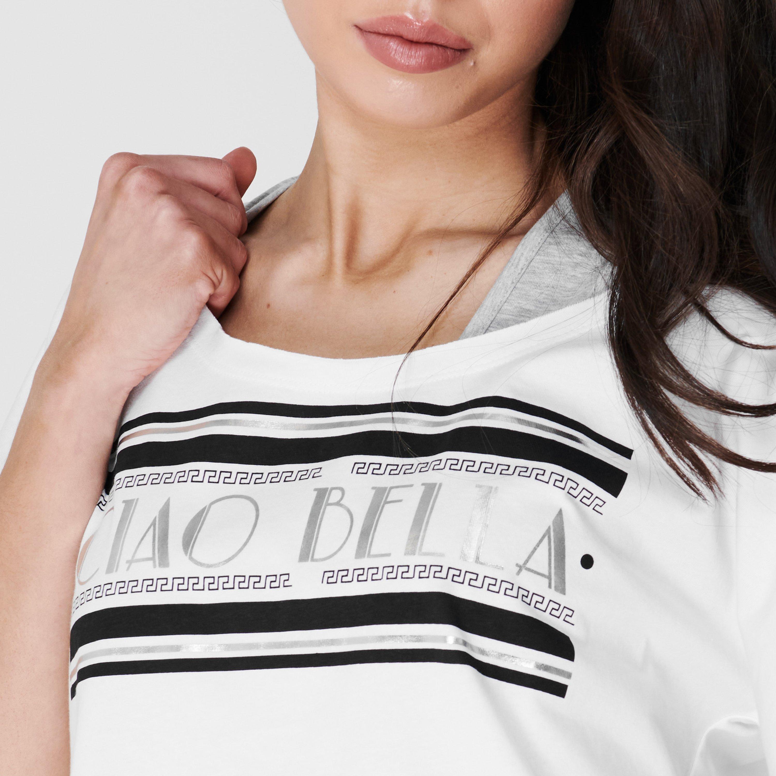 Hvid/Grå M - Golddigga - Double Layer T Shirt Ladies - 4