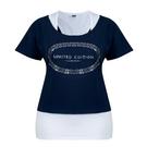 Marineblau/Weiß - Golddigga - Double Layer T Shirt Ladies - 1