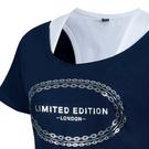 Marineblau/Weiß - Golddigga - Double Layer T Shirt Ladies - 3