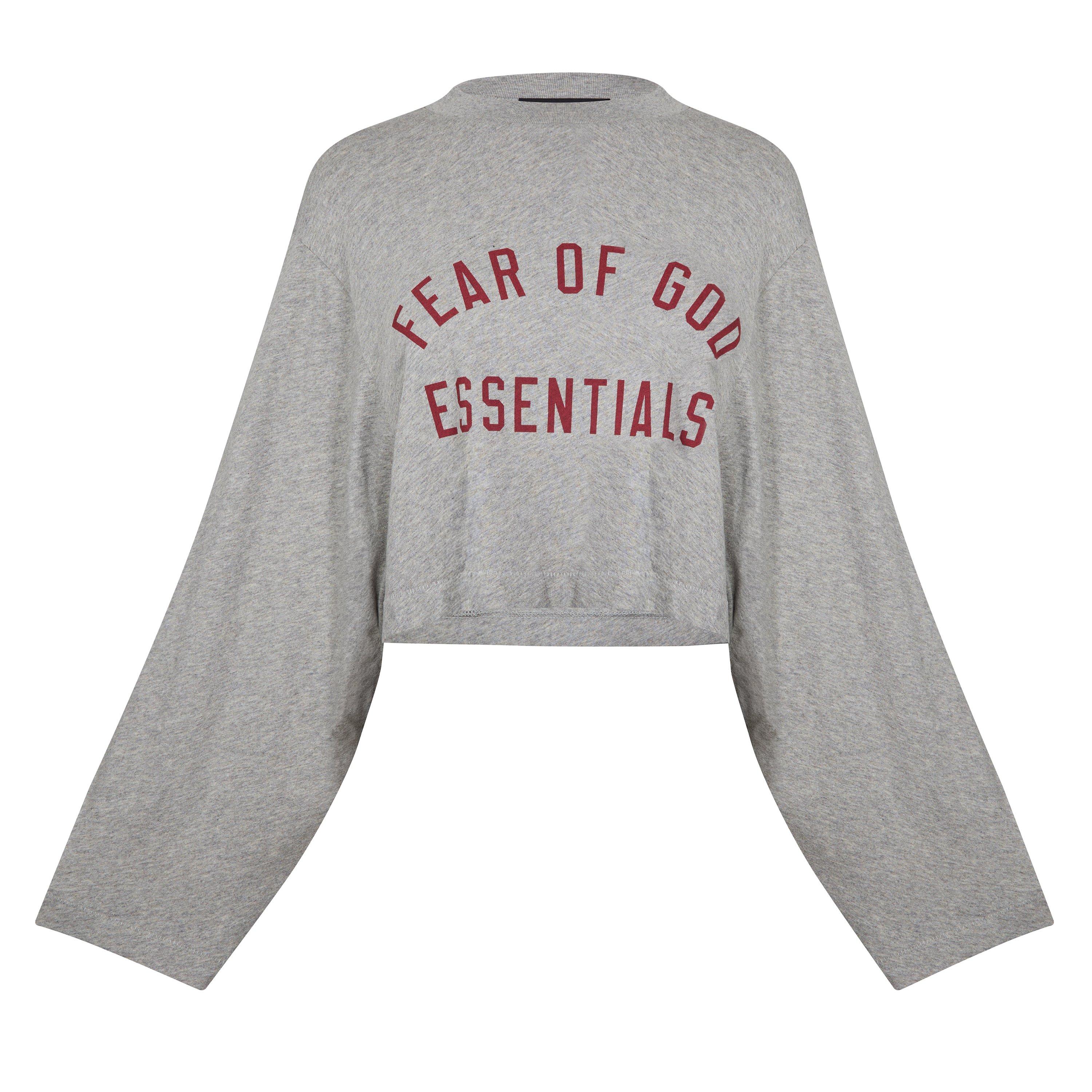 Fear Of God Essentials Long Sleeve Cropped T-Shirt | USC