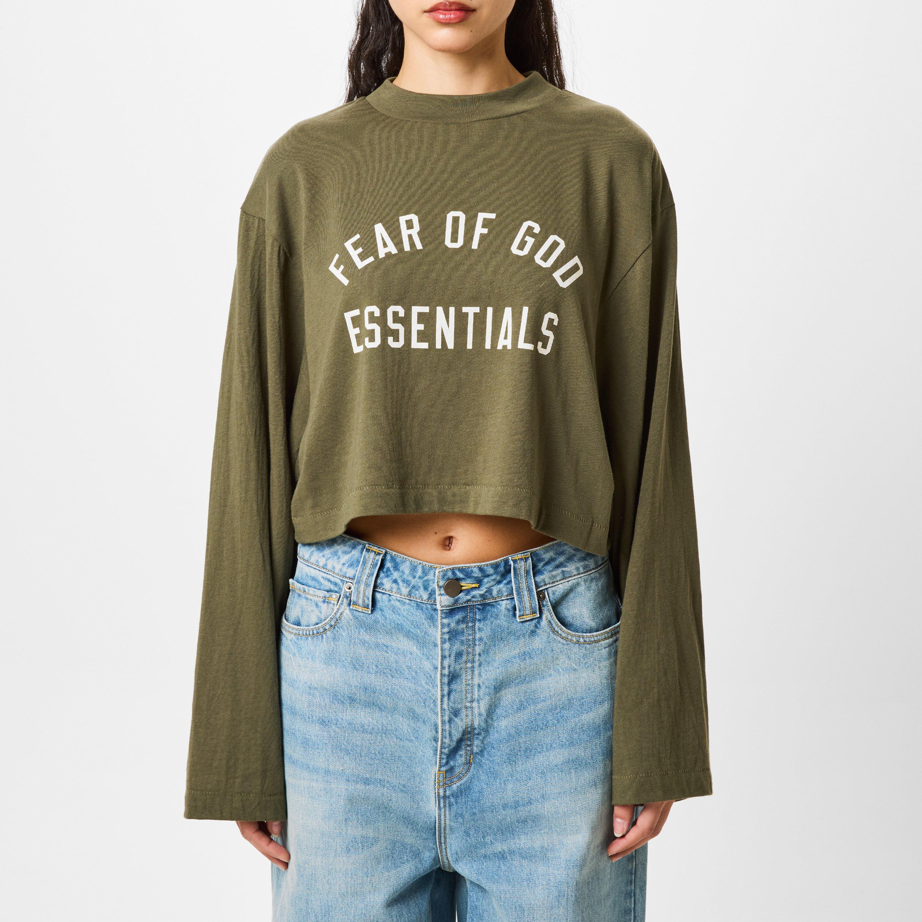Fear Of God Essentials Long Sleeve Cropped T-Shirt | USC