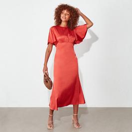 I Saw It First ISAWITFIRST Flutter Sleeve Midi Dress