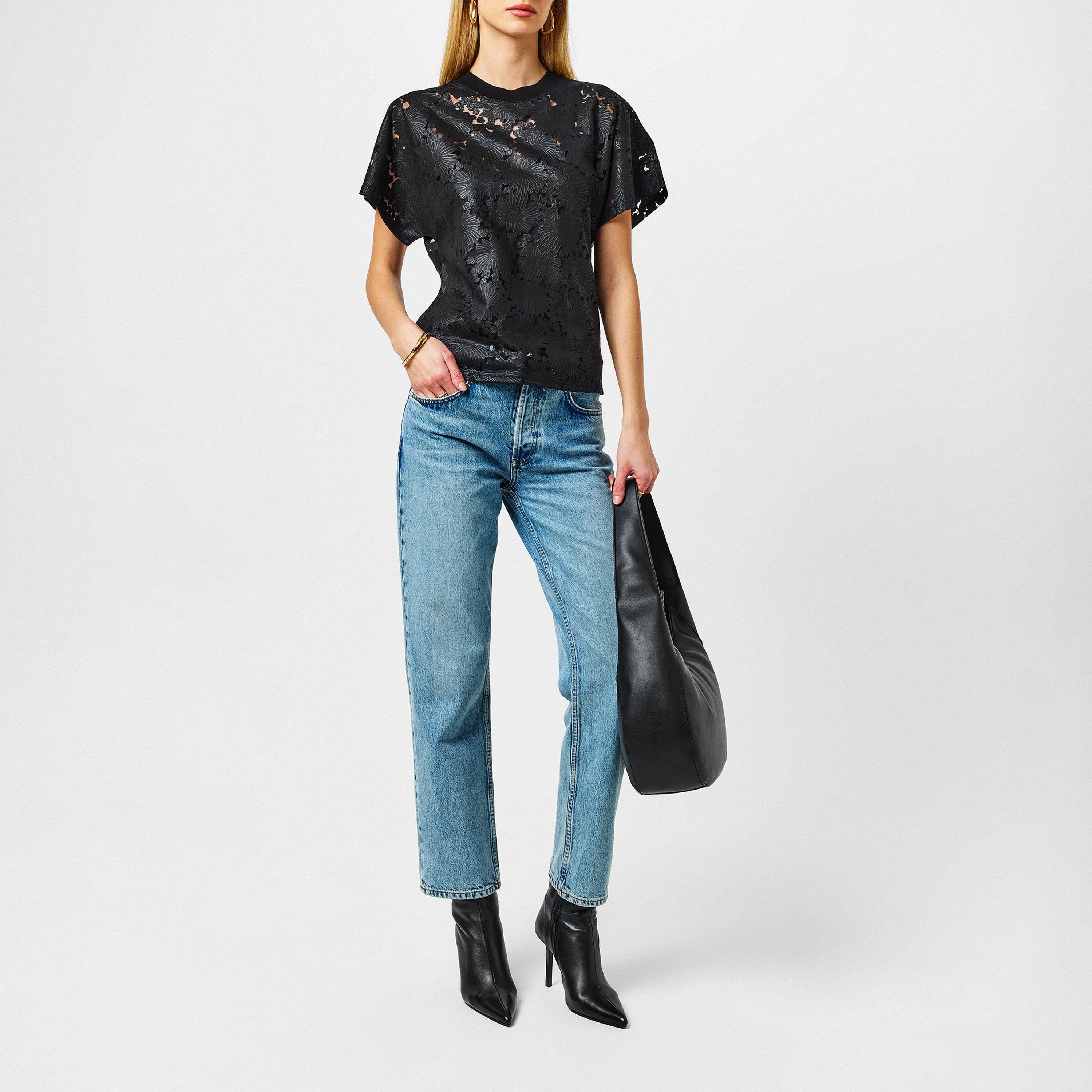 Nero - Ted Baker - Maralo Floral Lace Relaxed T-Shirt - 5
