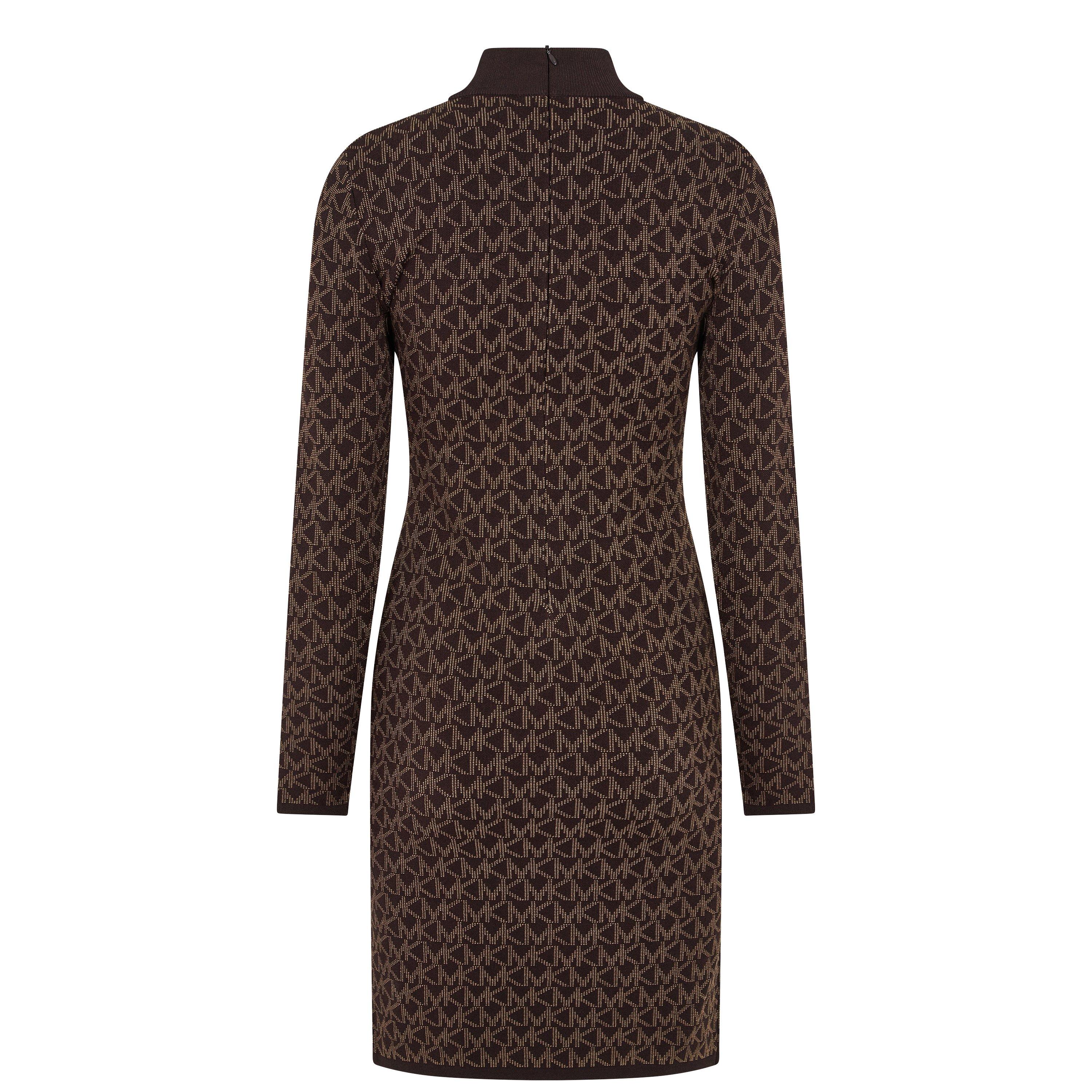 Chocolate - MICHAEL Michael Kors - Logo Jacquard Dress - 2