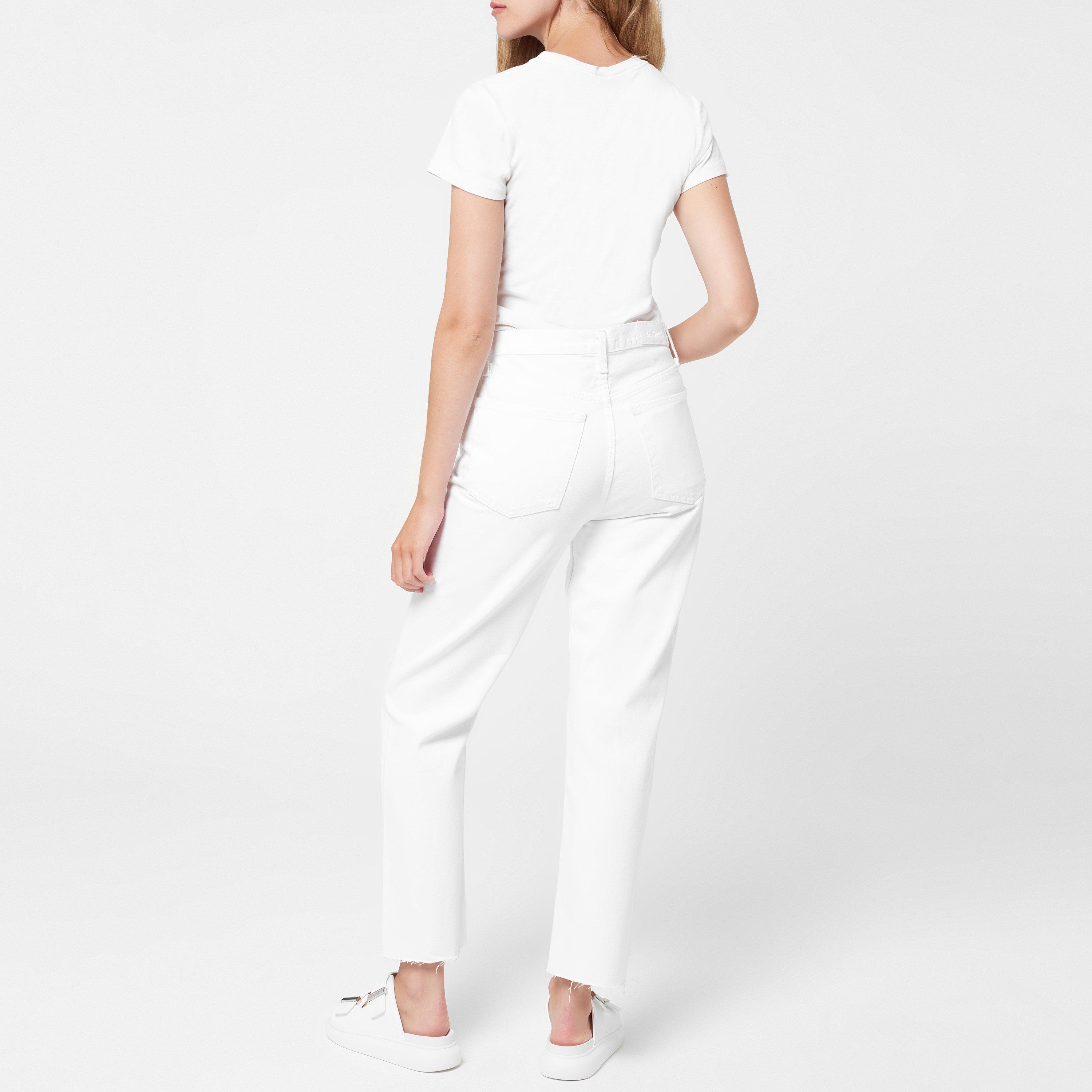 White Destroyed - Redone - Women's Straight-Leg Stove Pipe Jeans - 3