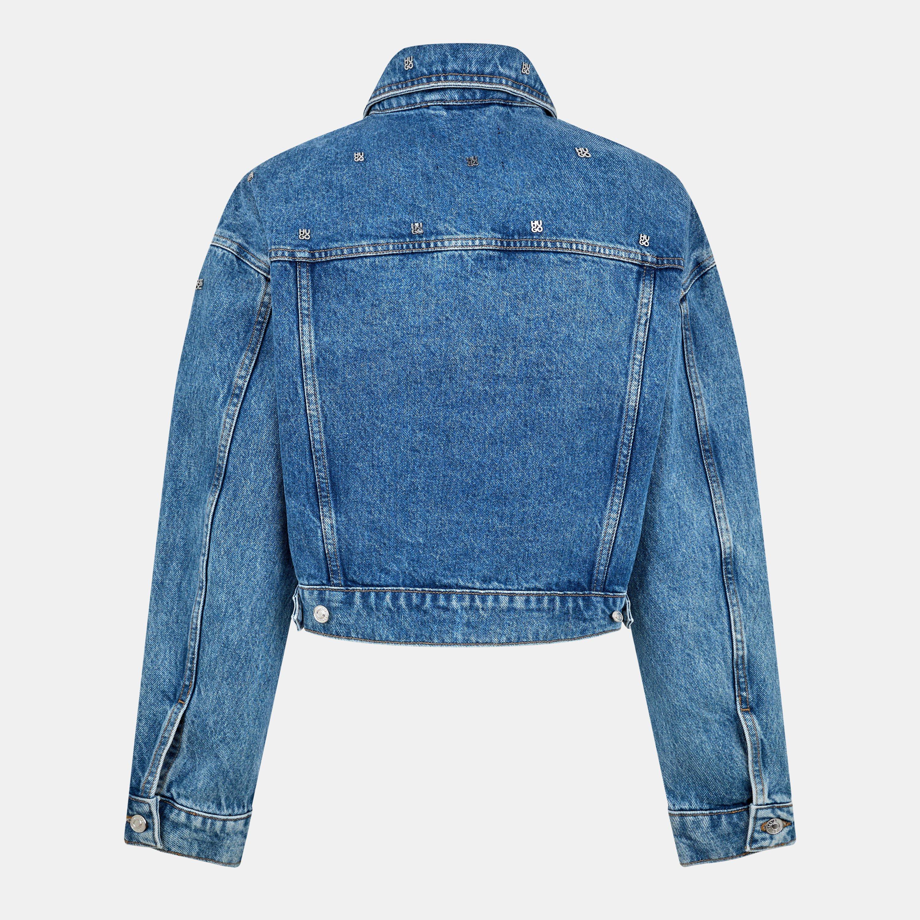 Medium Blue - Hugo - Women's Gebisi Long Sleeve Button Denim Jacket - 2