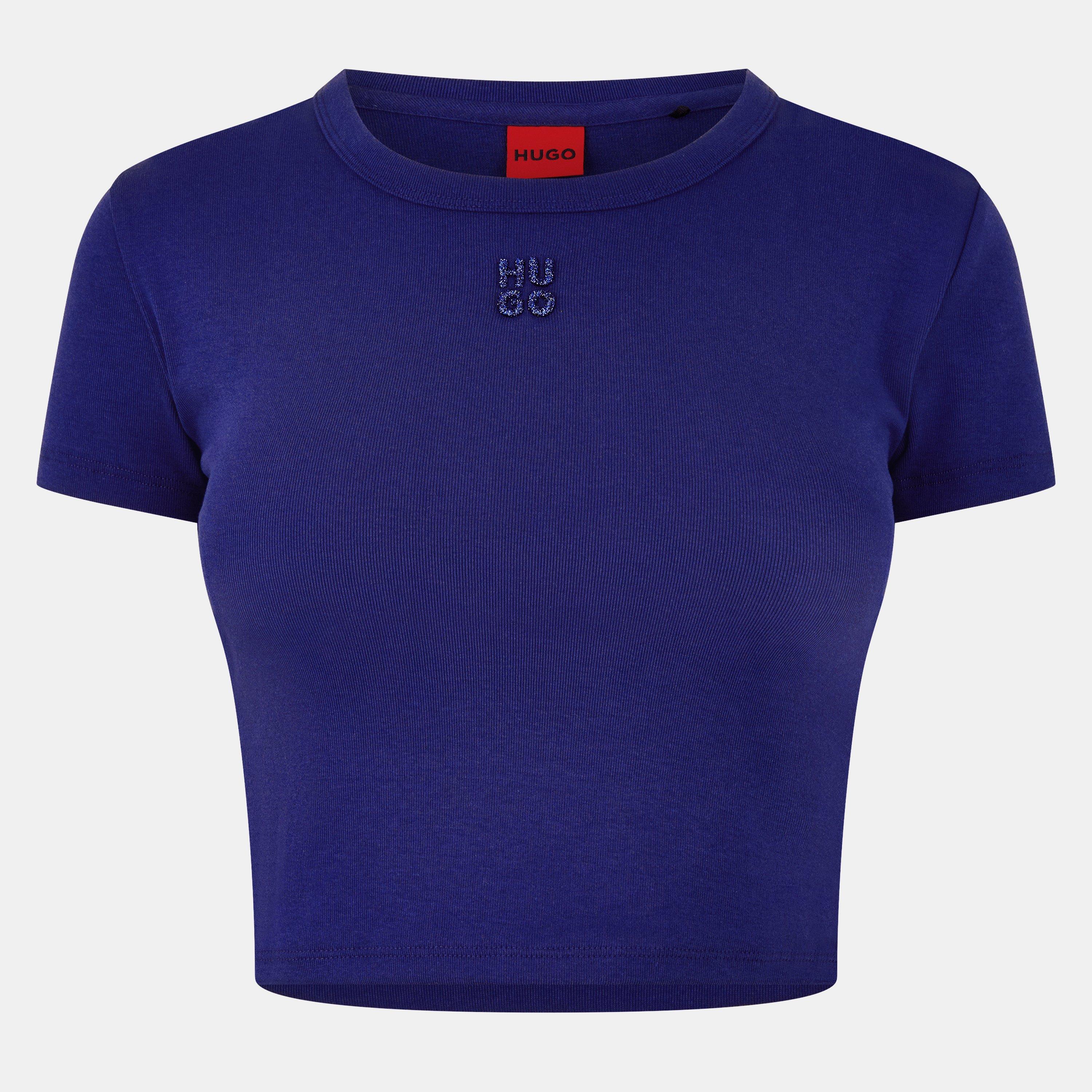 Hugo Women's Delanor Crop Top - Dark Blue - XL