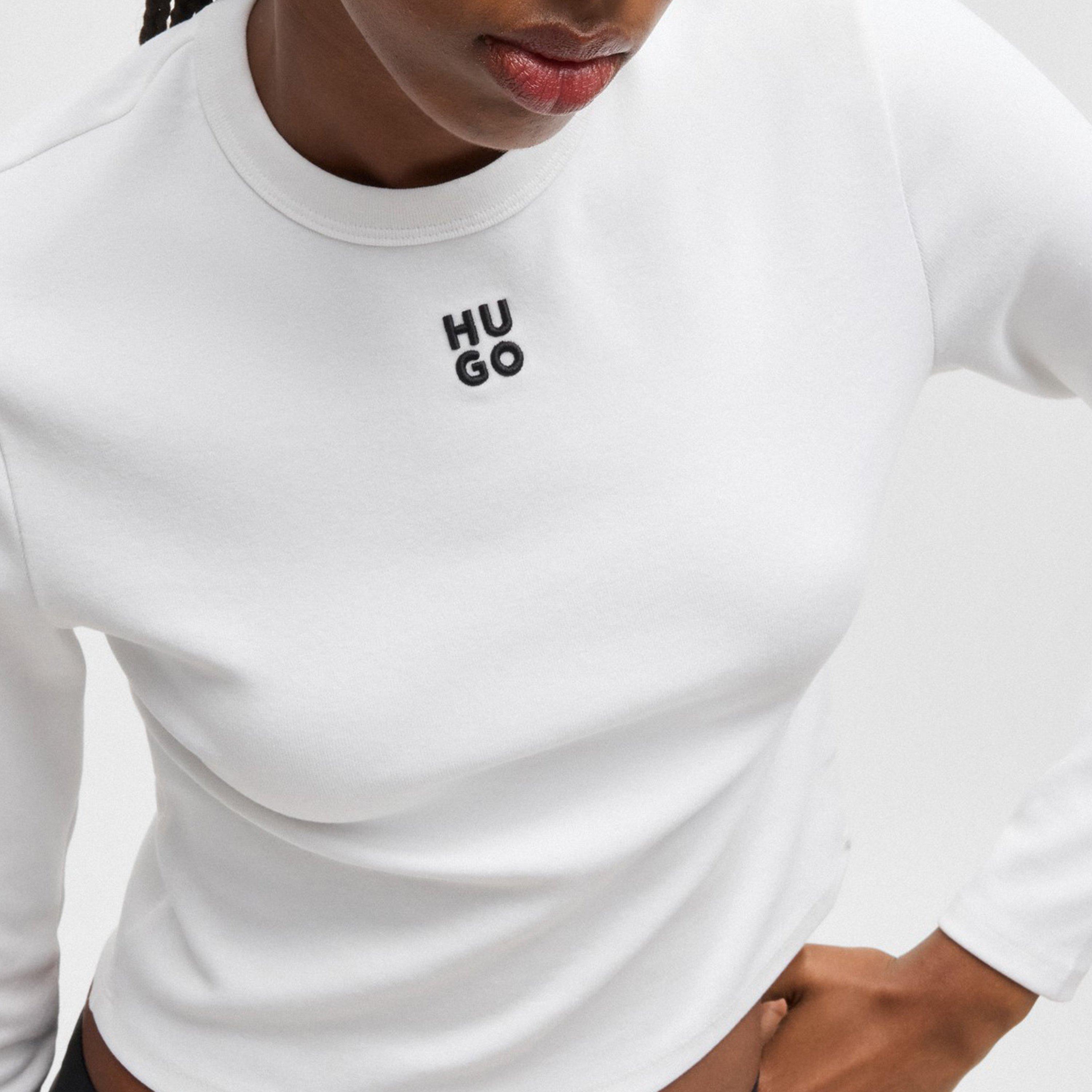 White - Hugo - Long Sleeve Logo T-Shirt - 4