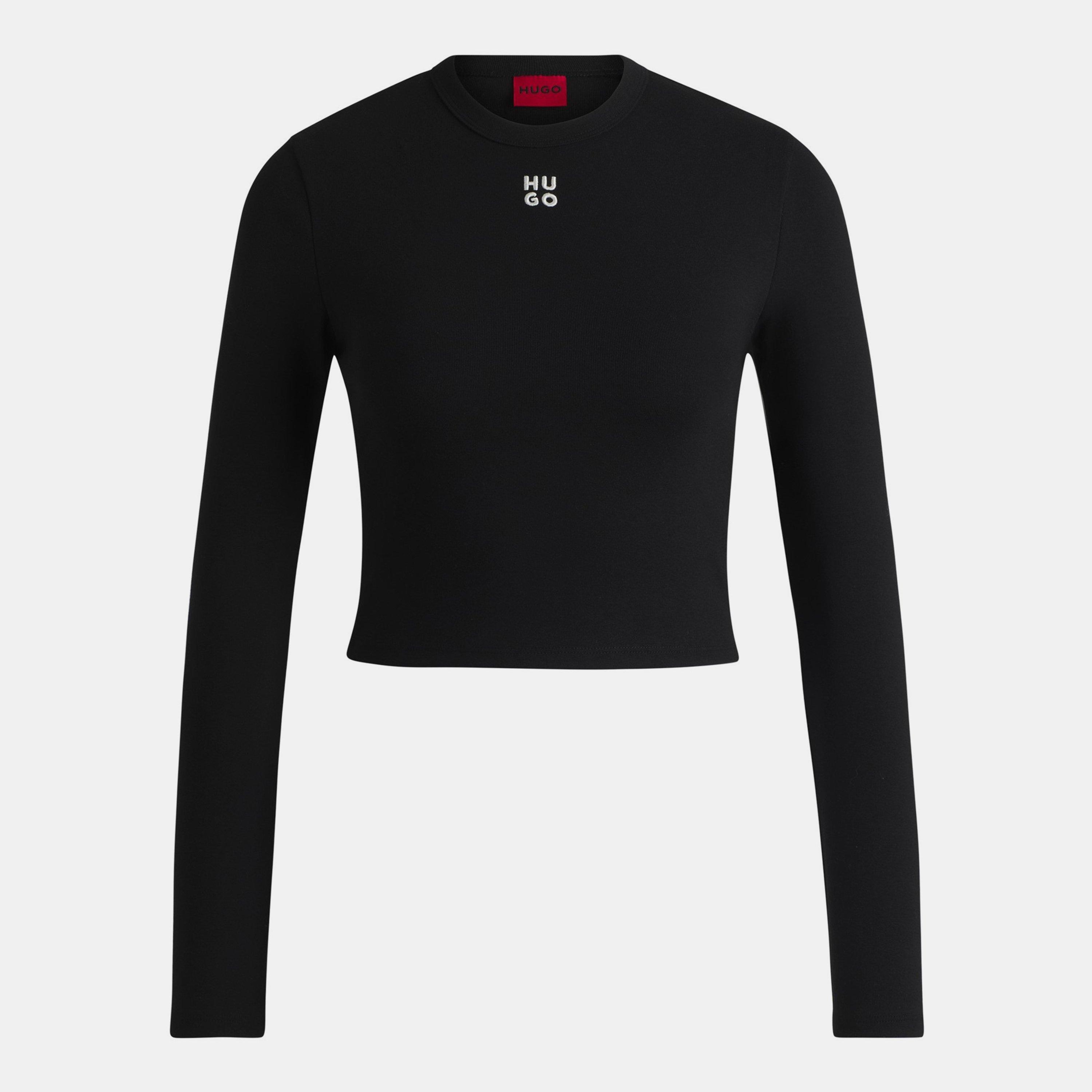 Black - Hugo - Long Sleeve Logo T-Shirt - 1