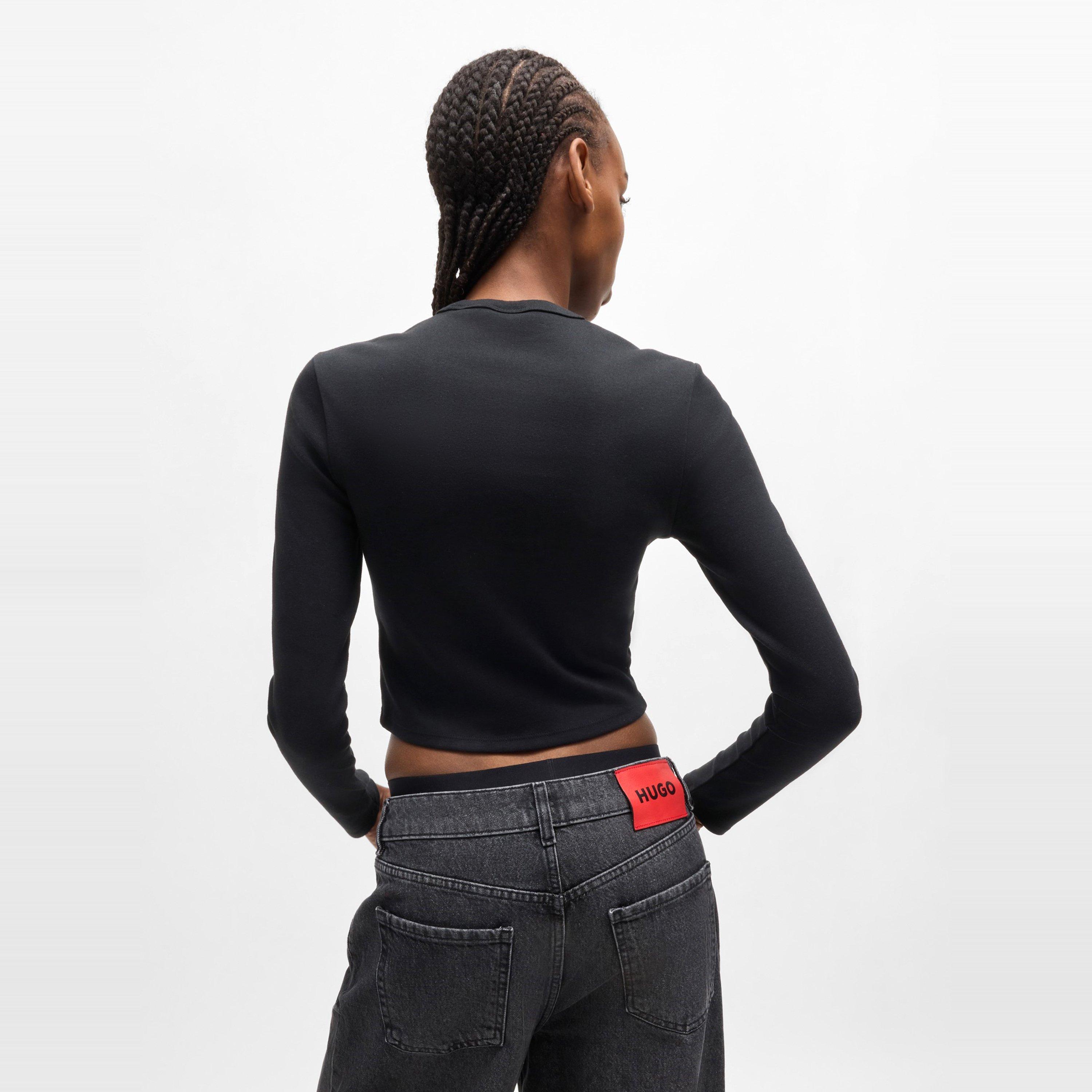 Black - Hugo - Long Sleeve Logo T-Shirt - 3