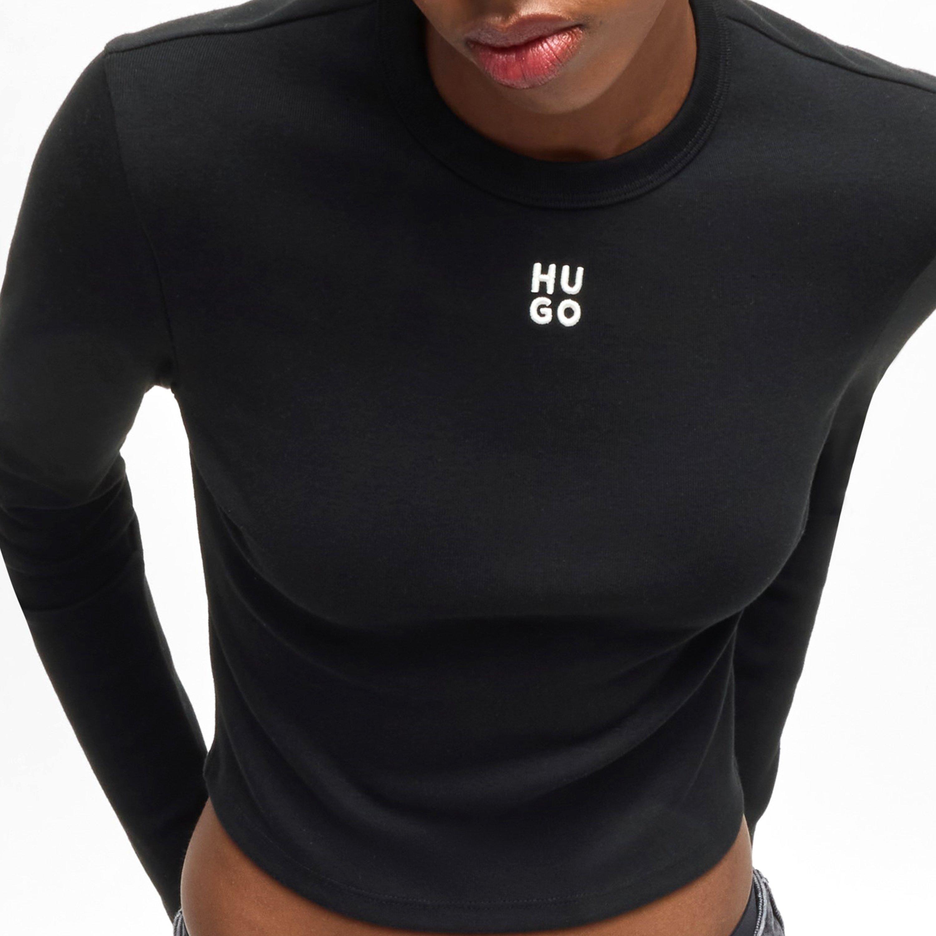 Black - Hugo - Long Sleeve Logo T-Shirt - 4