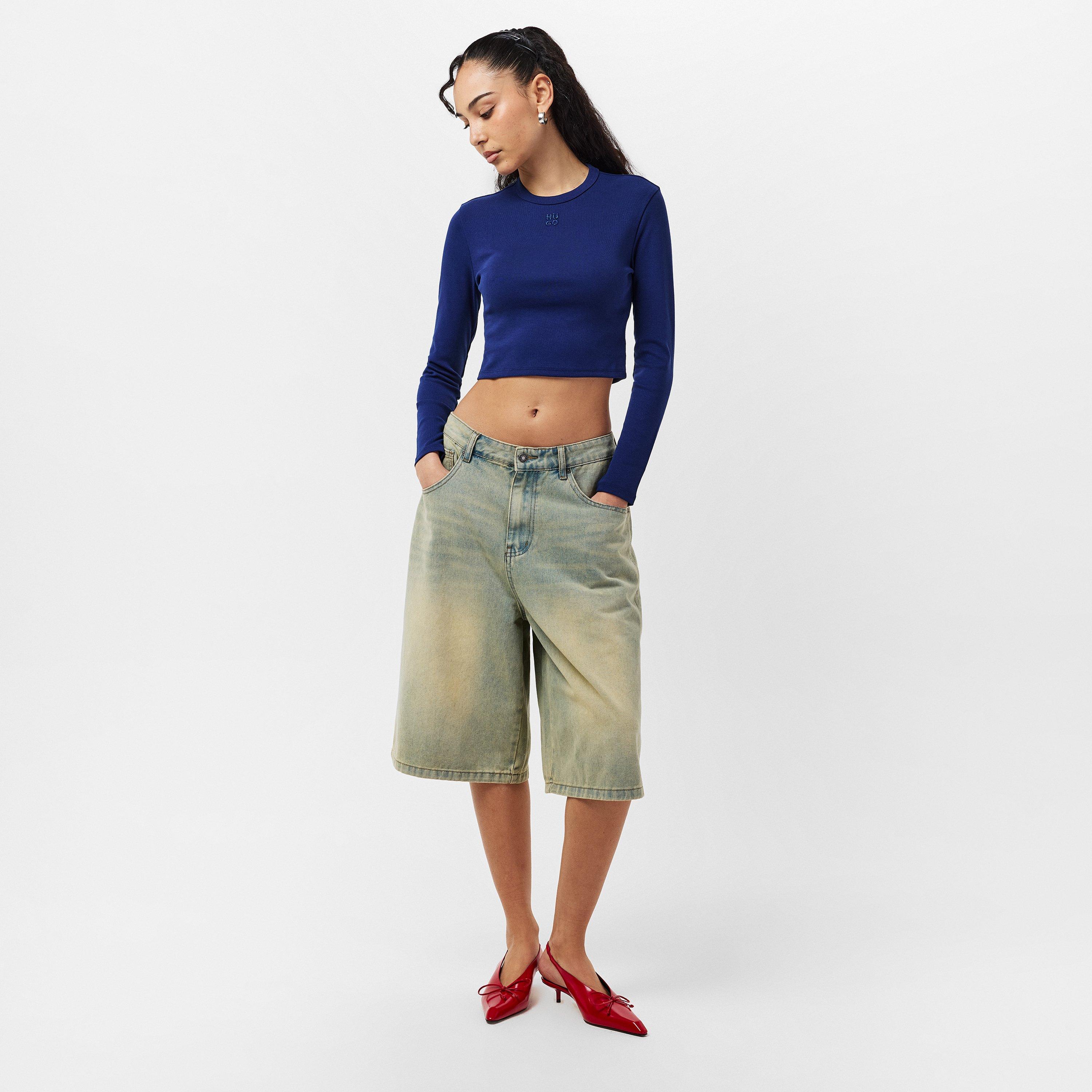 Dark Blue - Hugo - Long Sleeve Logo T-Shirt - 6