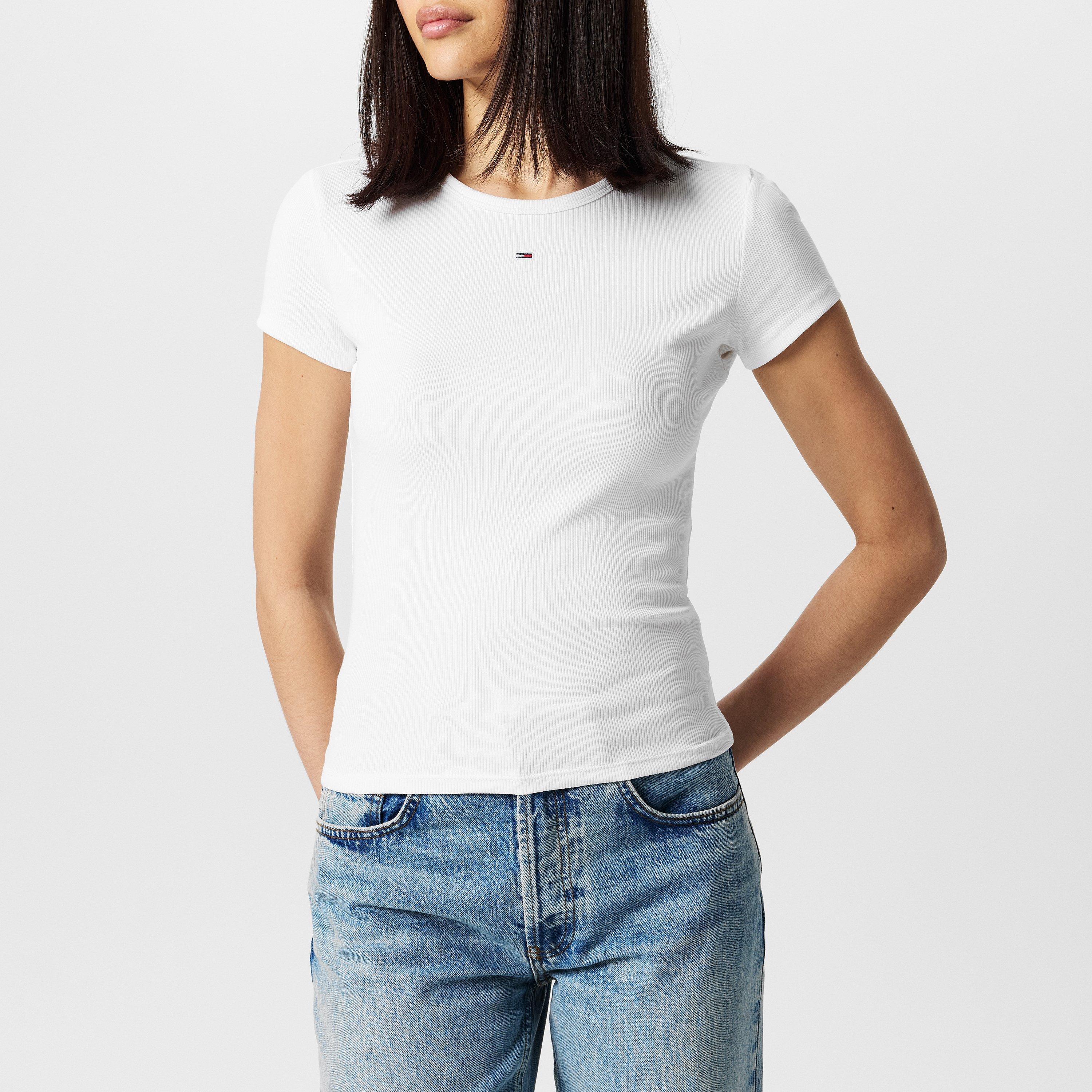 Blanco - Tommy Jeans - Short Sleeve Logo Ribbed T-Shirt - 3