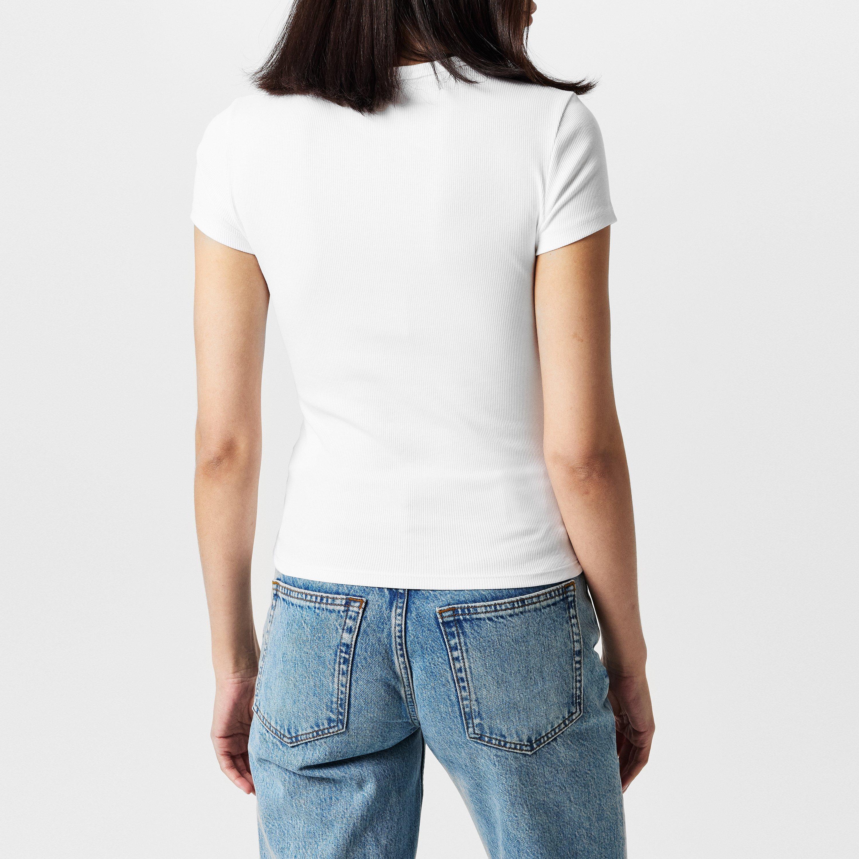 Blanco - Tommy Jeans - Short Sleeve Logo Ribbed T-Shirt - 4