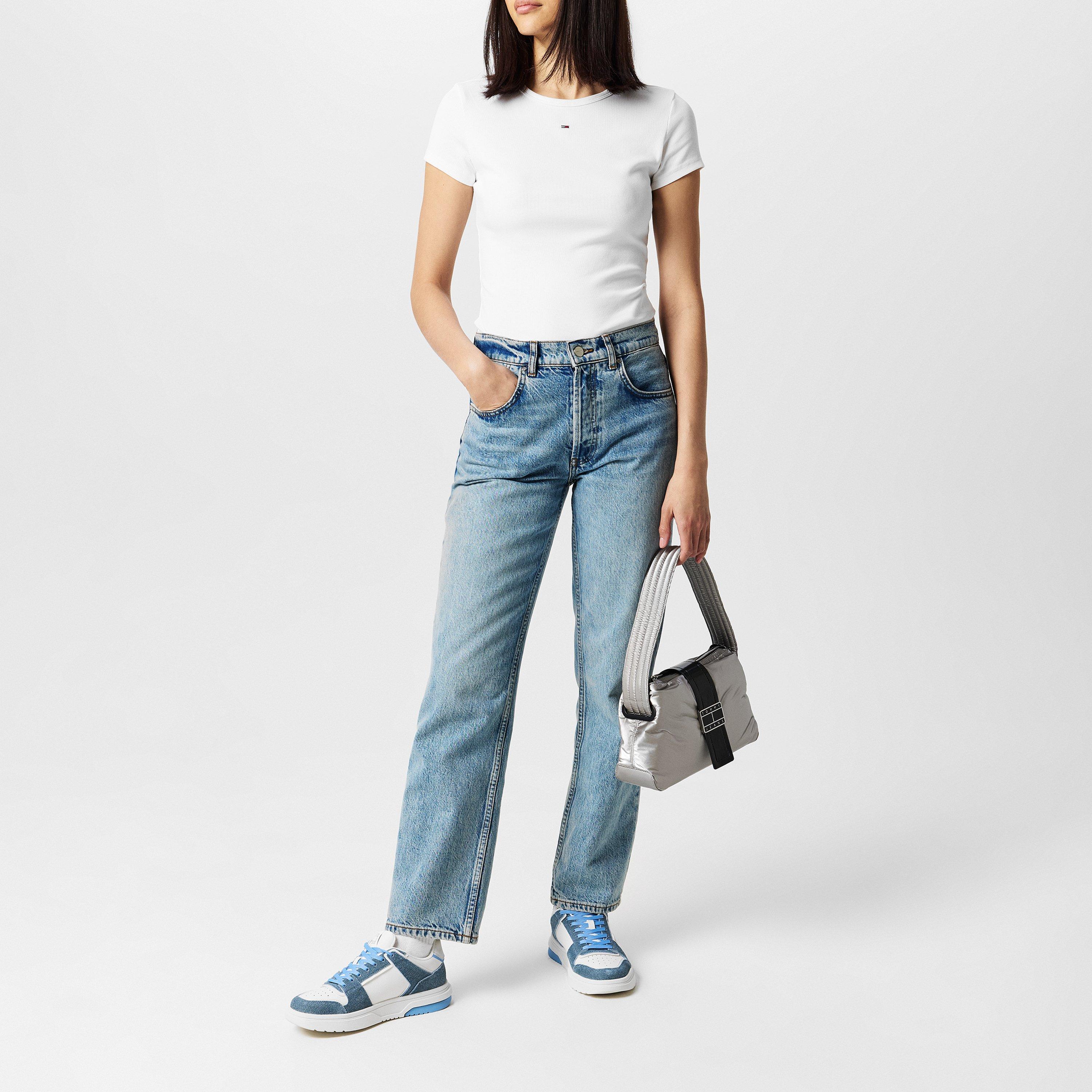 Blanco - Tommy Jeans - Short Sleeve Logo Ribbed T-Shirt - 6